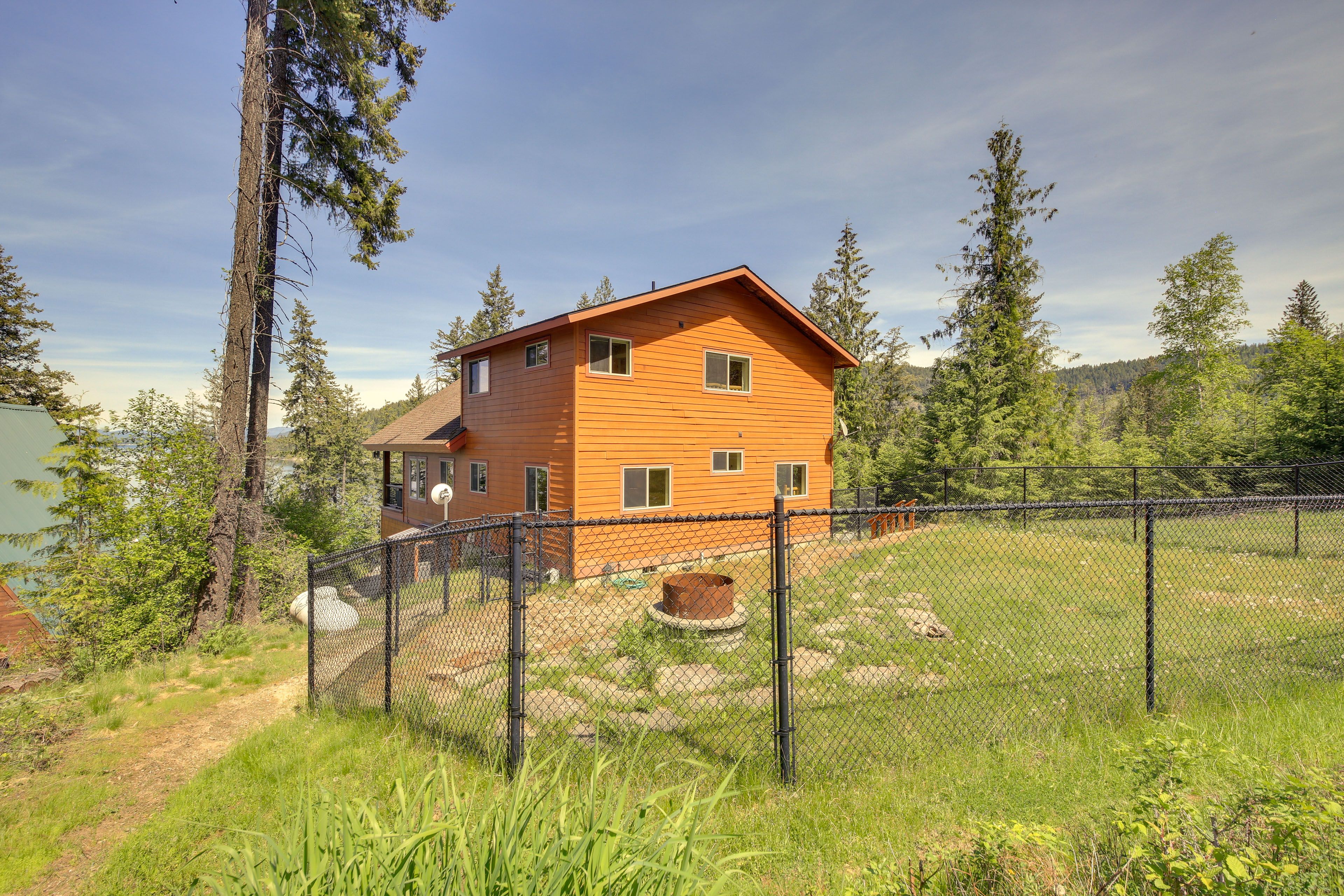 Fenced Yard | Fire Pit | Forested Views