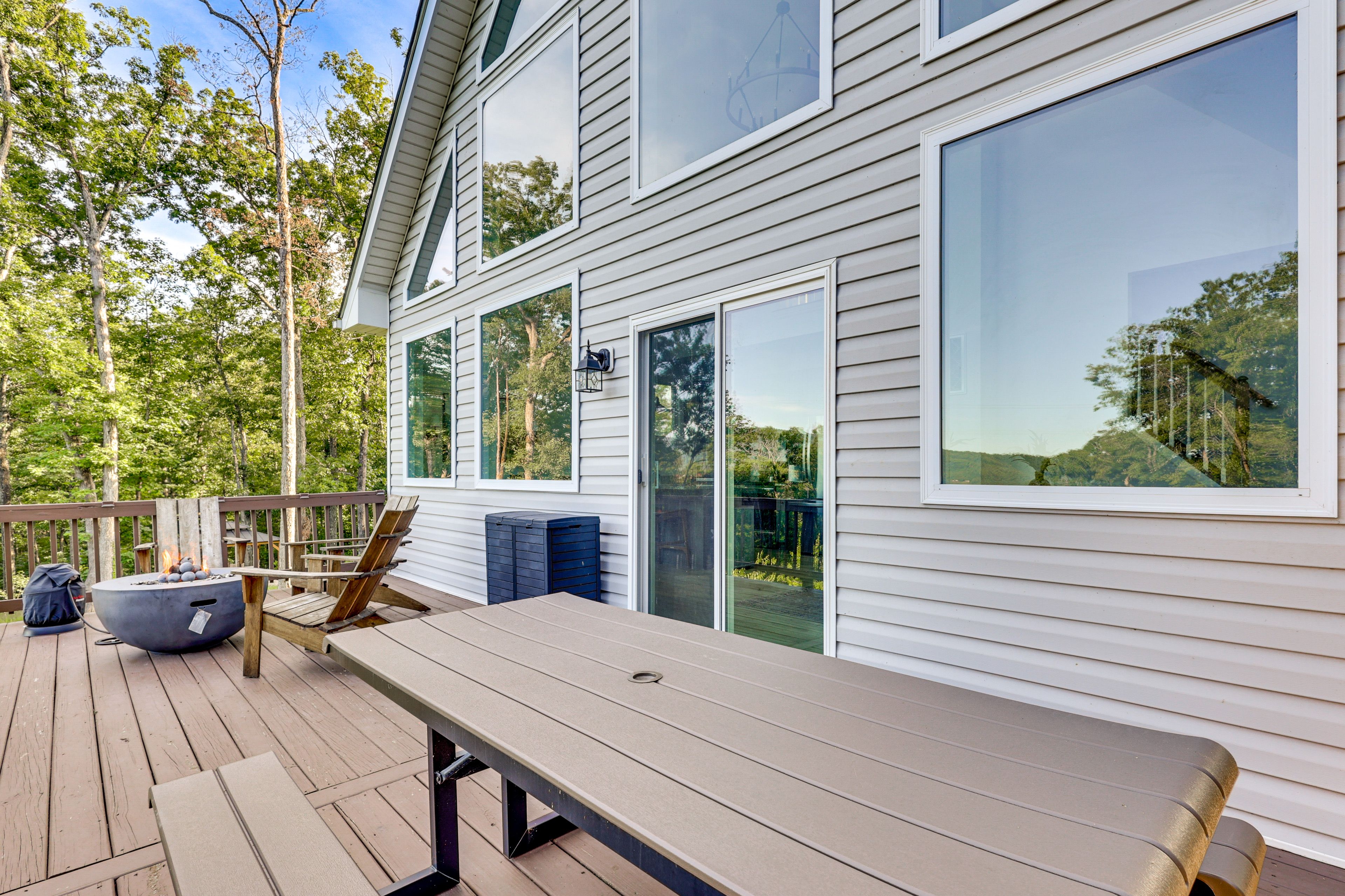 Furnished Deck | Outdoor Dining | Gas Fire Pit | Mountain & River Views