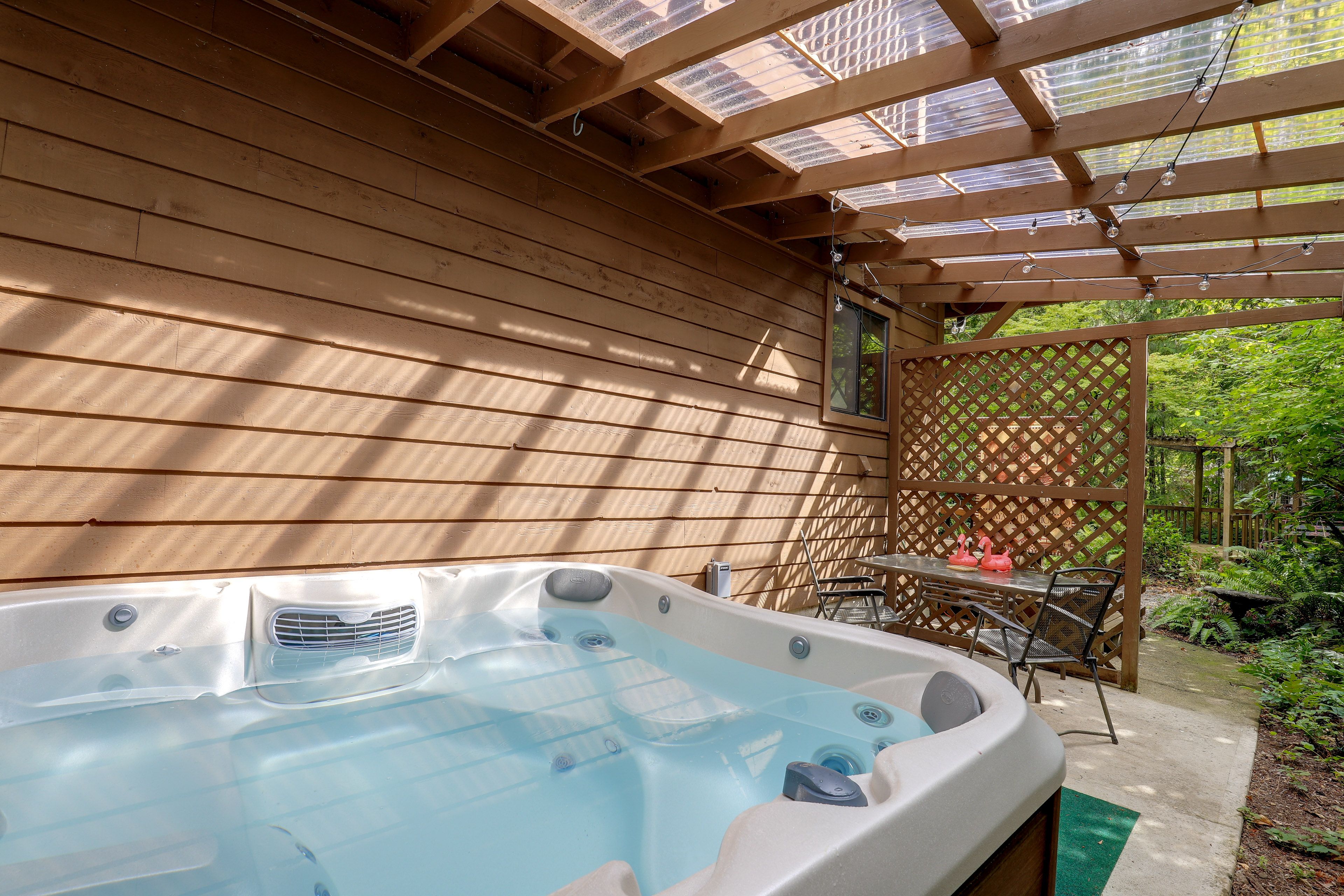 Covered Patio | Private Hot Tub | Outdoor Dining