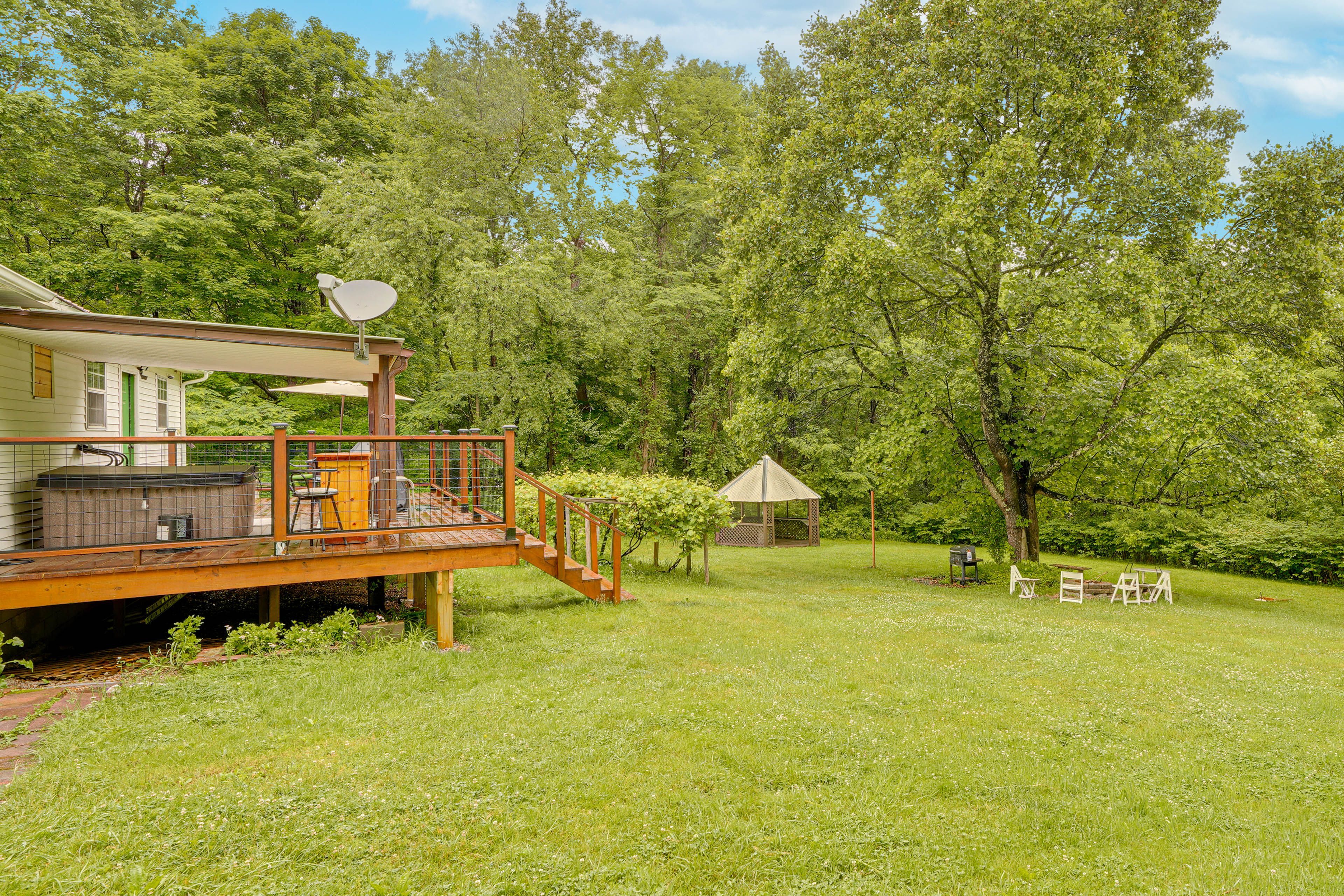 Back Exterior | Furnished Deck | Huge Yard | Fire Pit