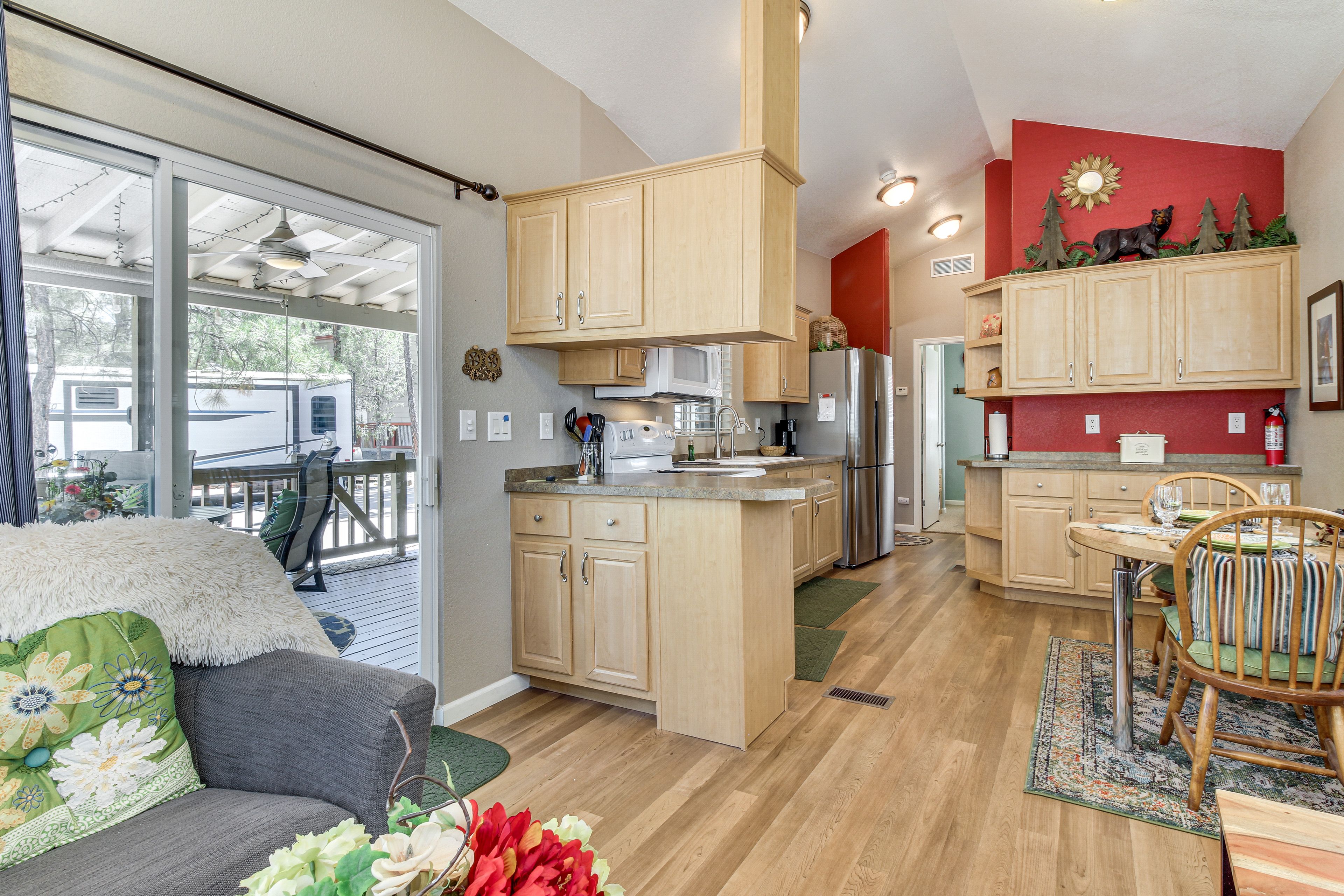 Show Low Vacation Rental | 1BR | 1BA | 650 Sq Ft | 3 Steps to Enter