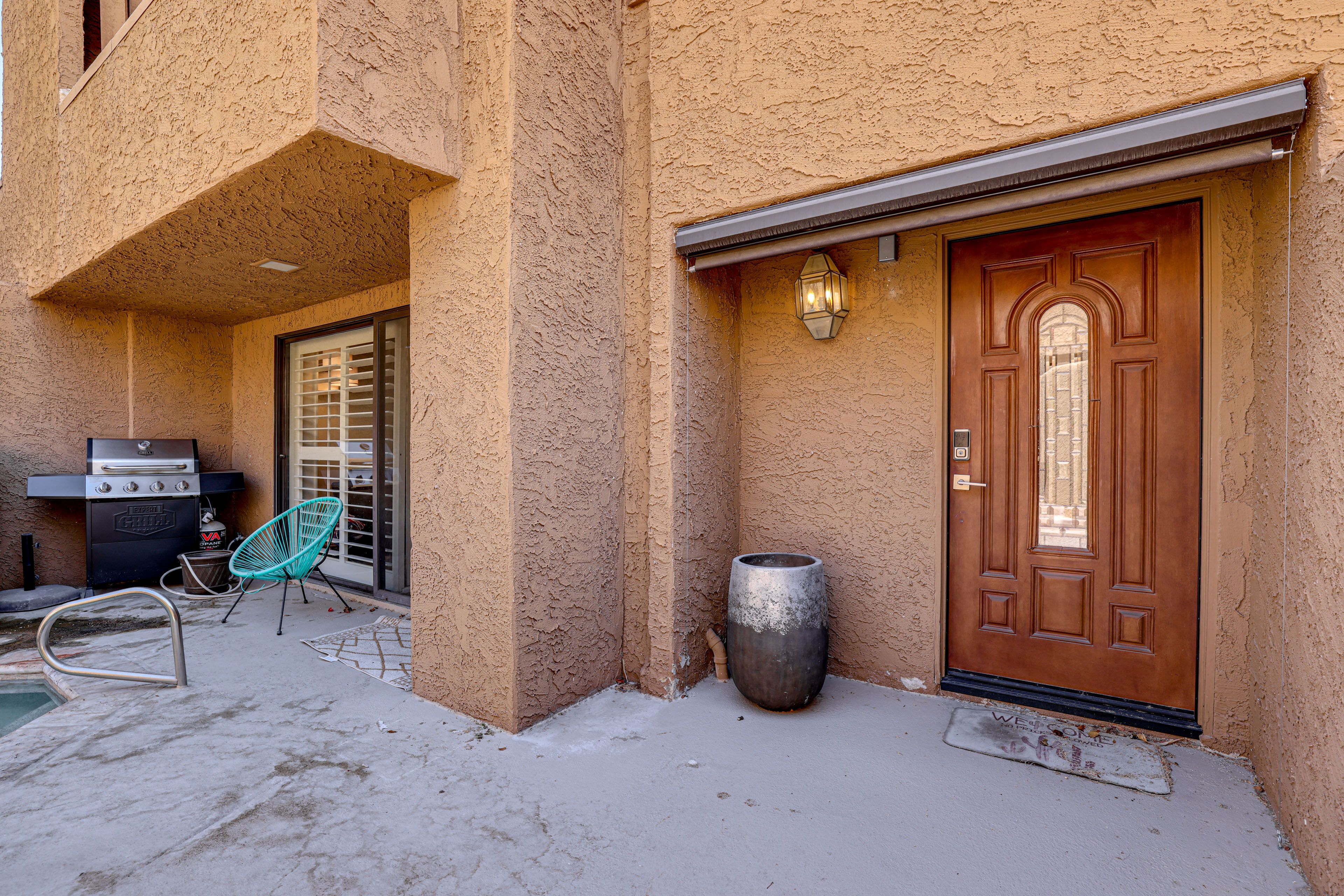 Private Patio | Unit Entry | Gas Grill | Private Hot Tub