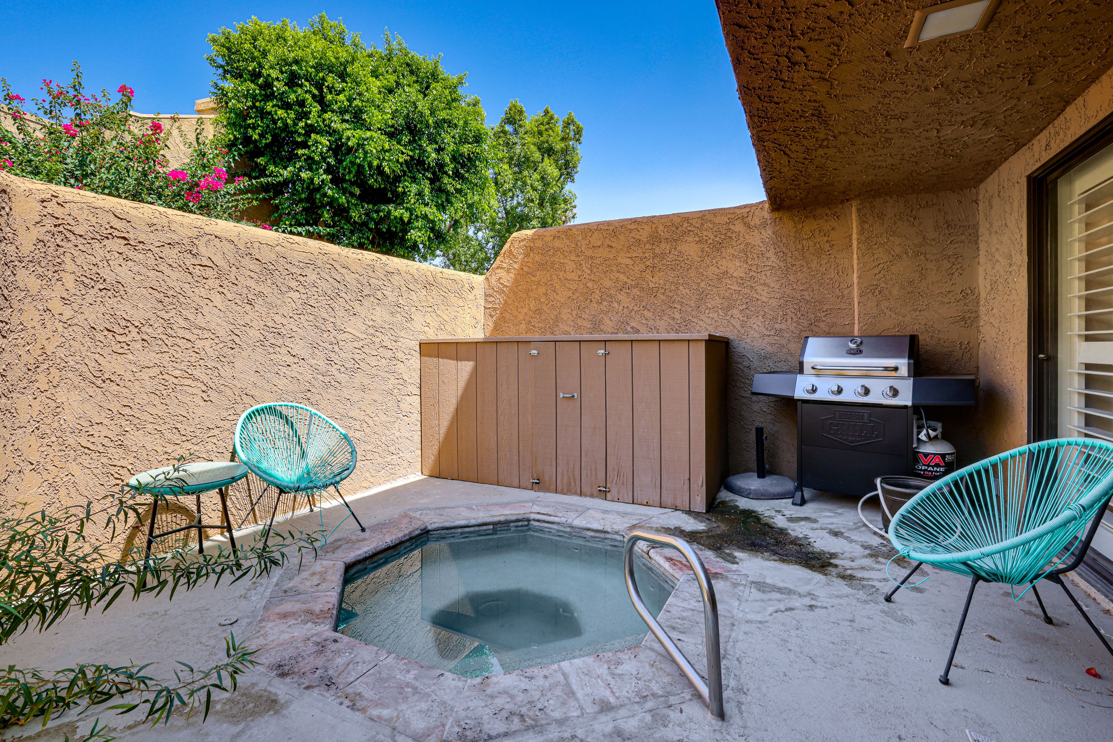 Furnished Patio | Private Hot Tub | 2-Story Condo