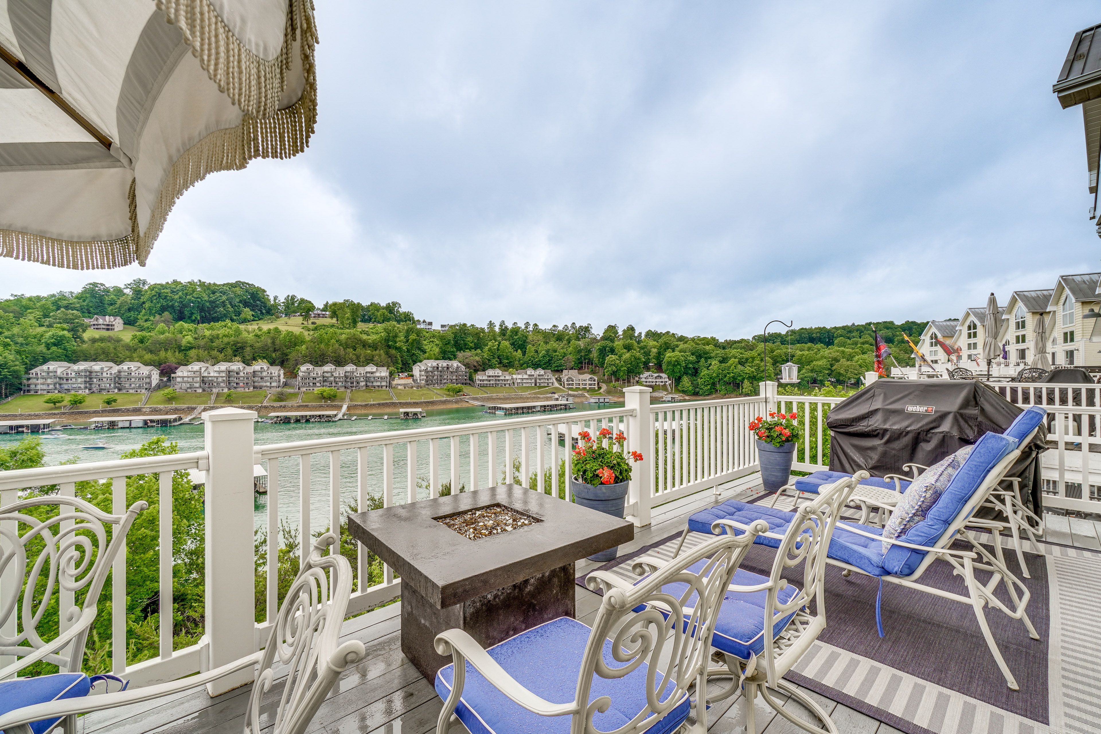 Furnished Deck | Gas Fire Table | Gas Grill | Dining Area | River Views