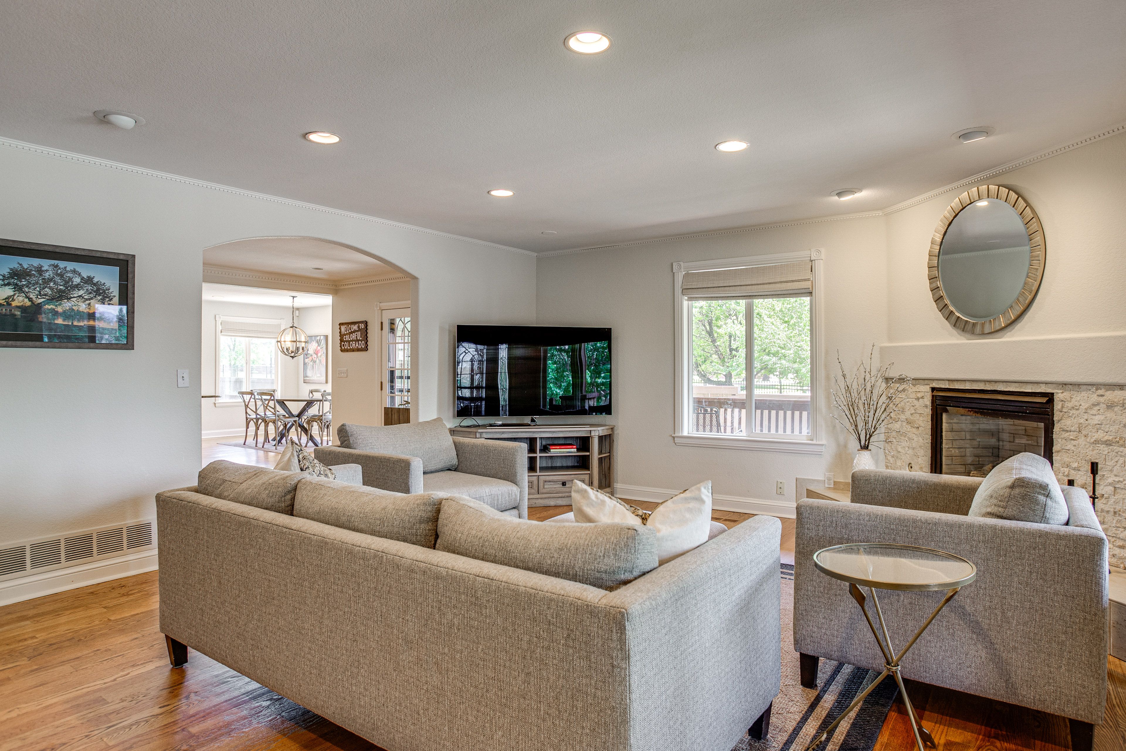 Living Room | 3-Story Home | Central Heating & A/C