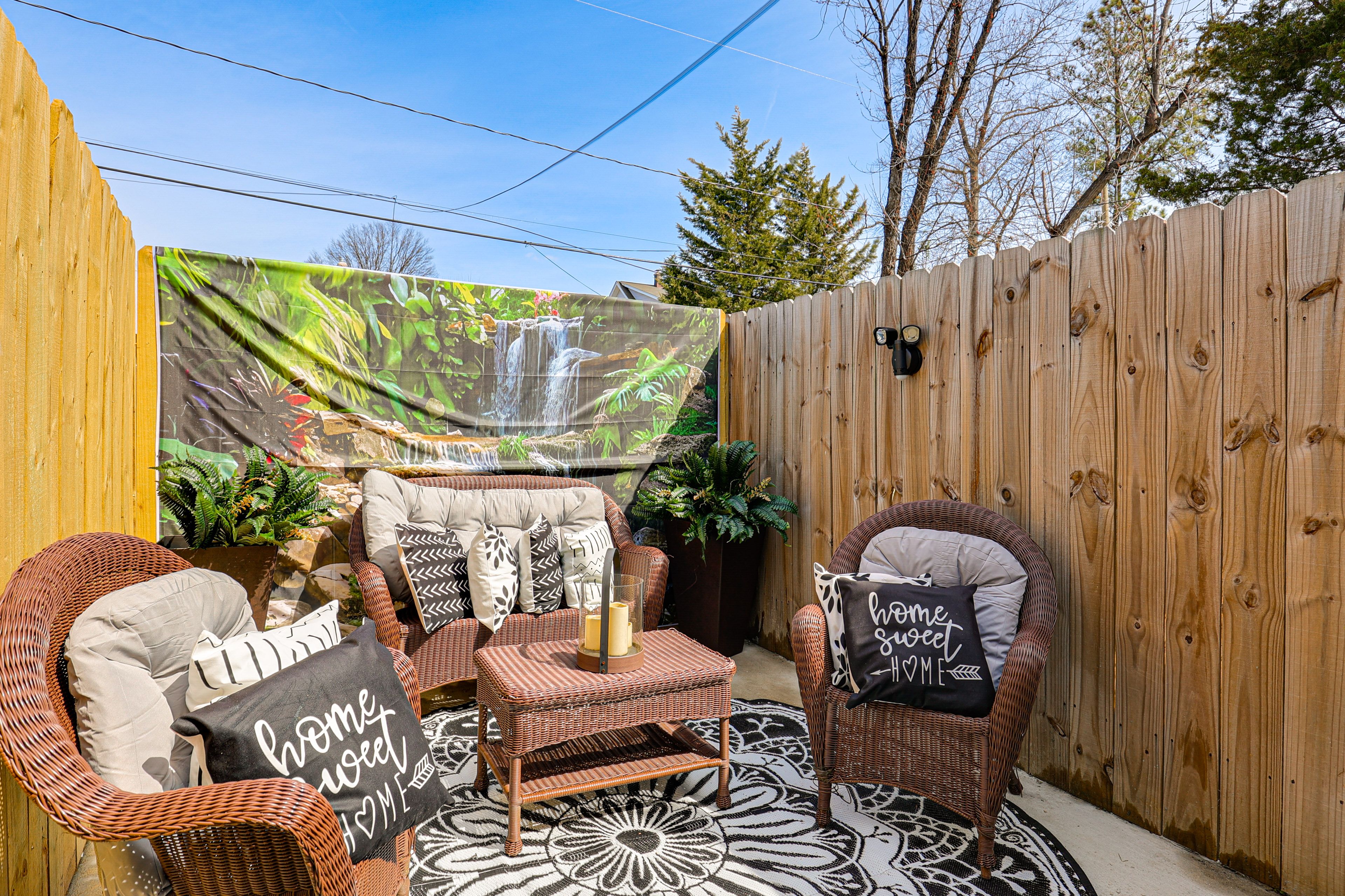 Furnished Patio | Outdoor Dining & Seating Areas
