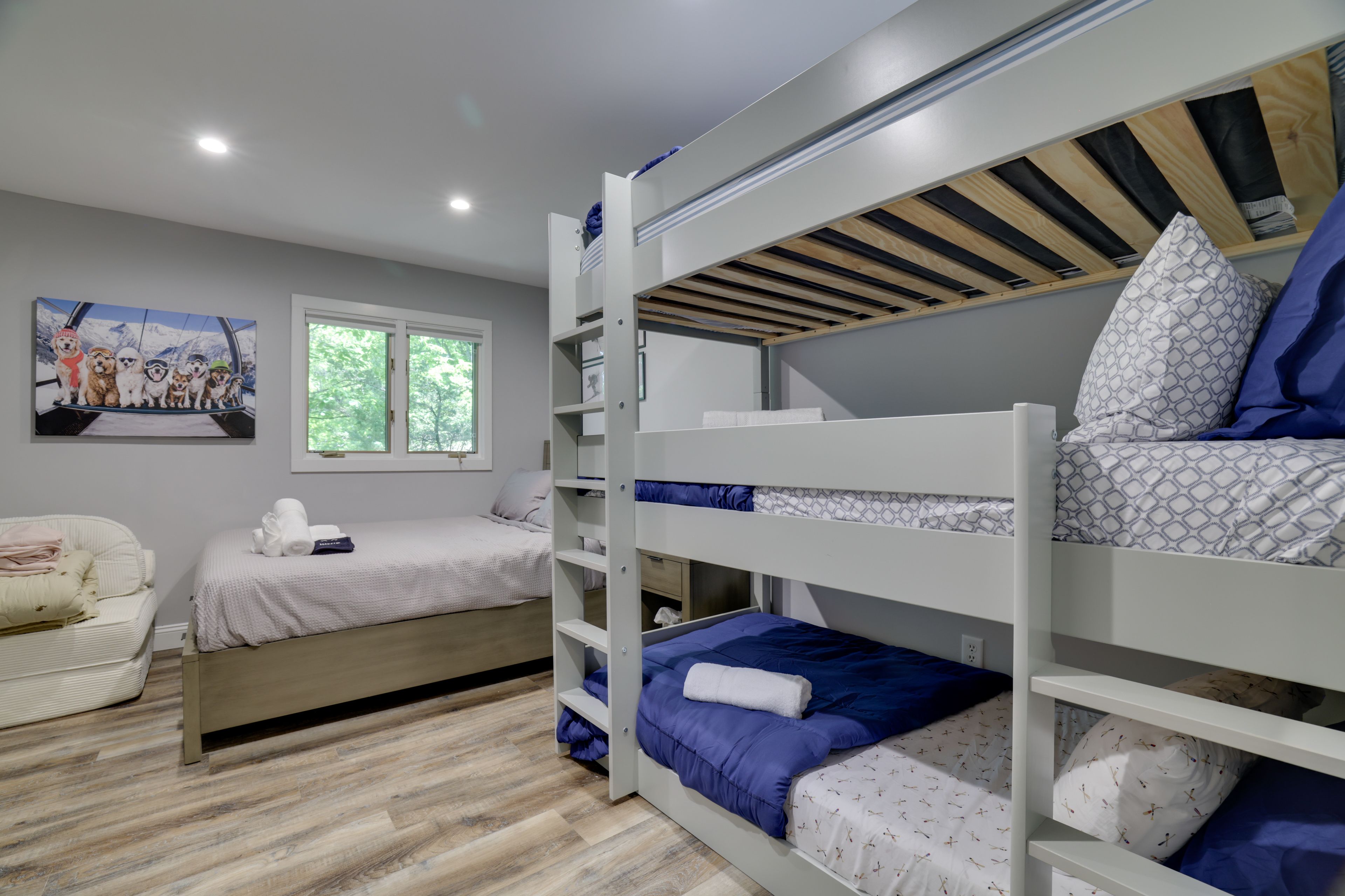 Bedroom 3 | Queen Bed | Triple Twin Bunk Bed | Child Bed | Lower Level