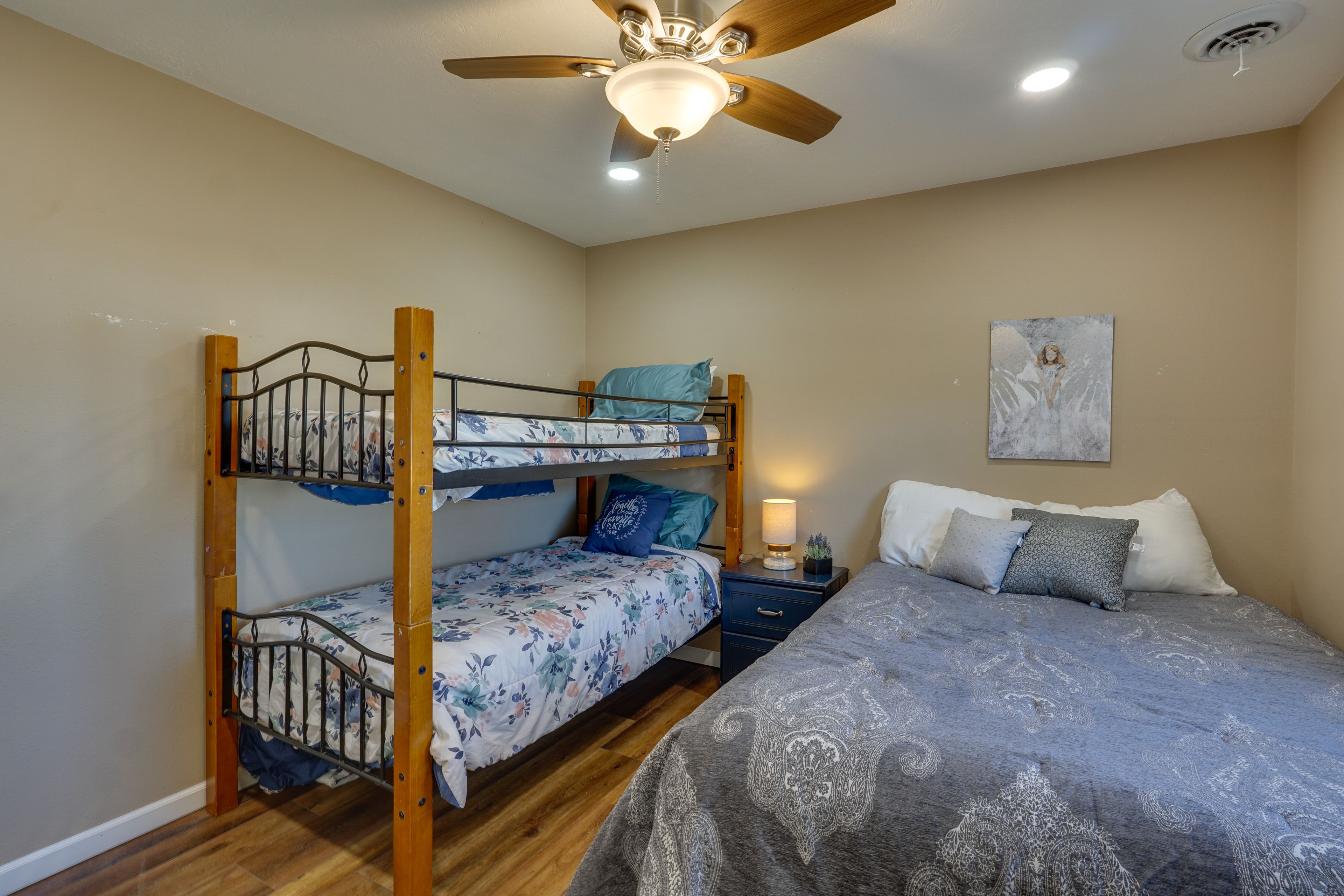 Unit 1 - Peaceful Retreat | Bedroom 2 | Queen Bed | Twin Bunk Bed