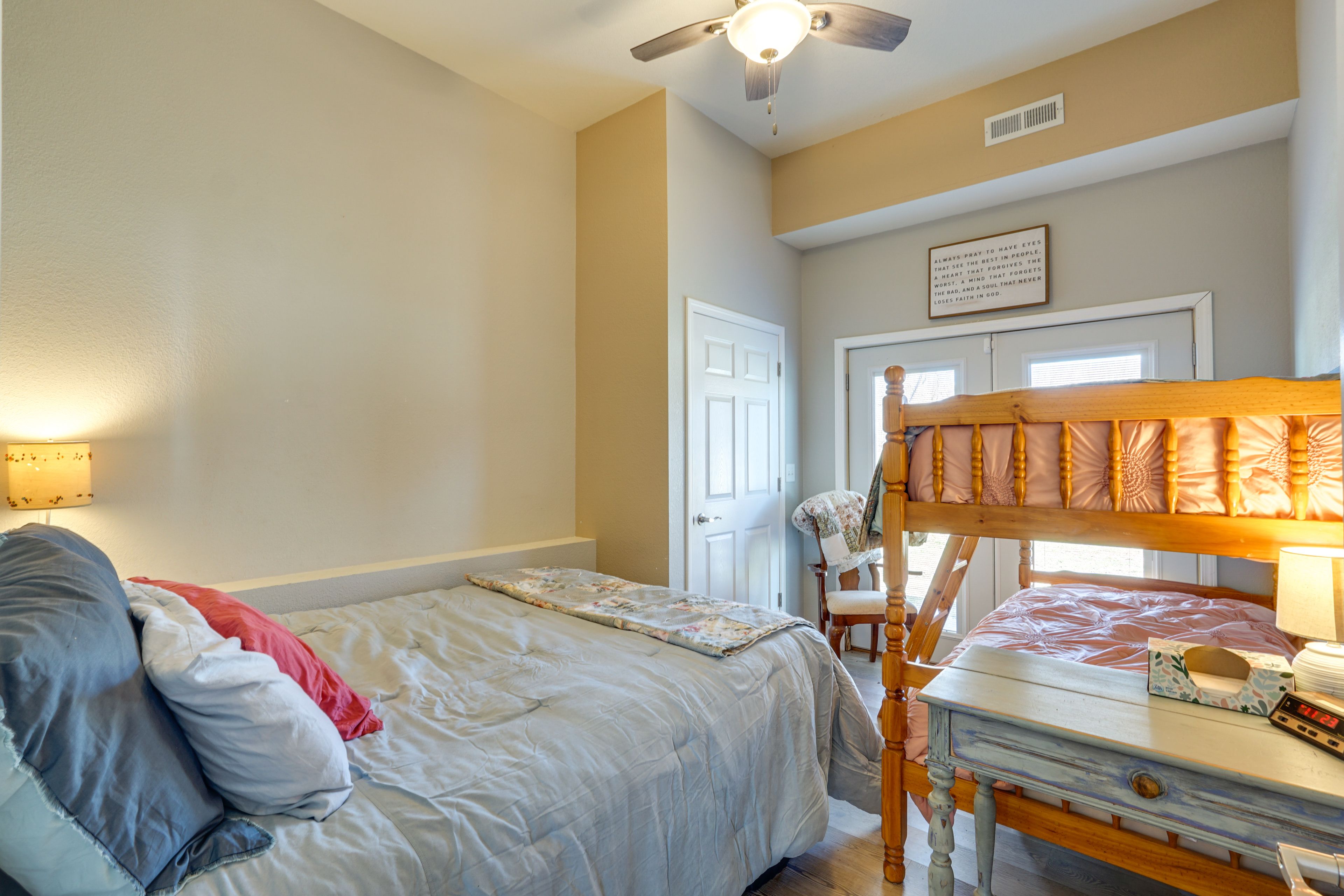 Unit 2 - Kelly's House | Bedroom 5 | Queen Bed | Twin Bunk Bed