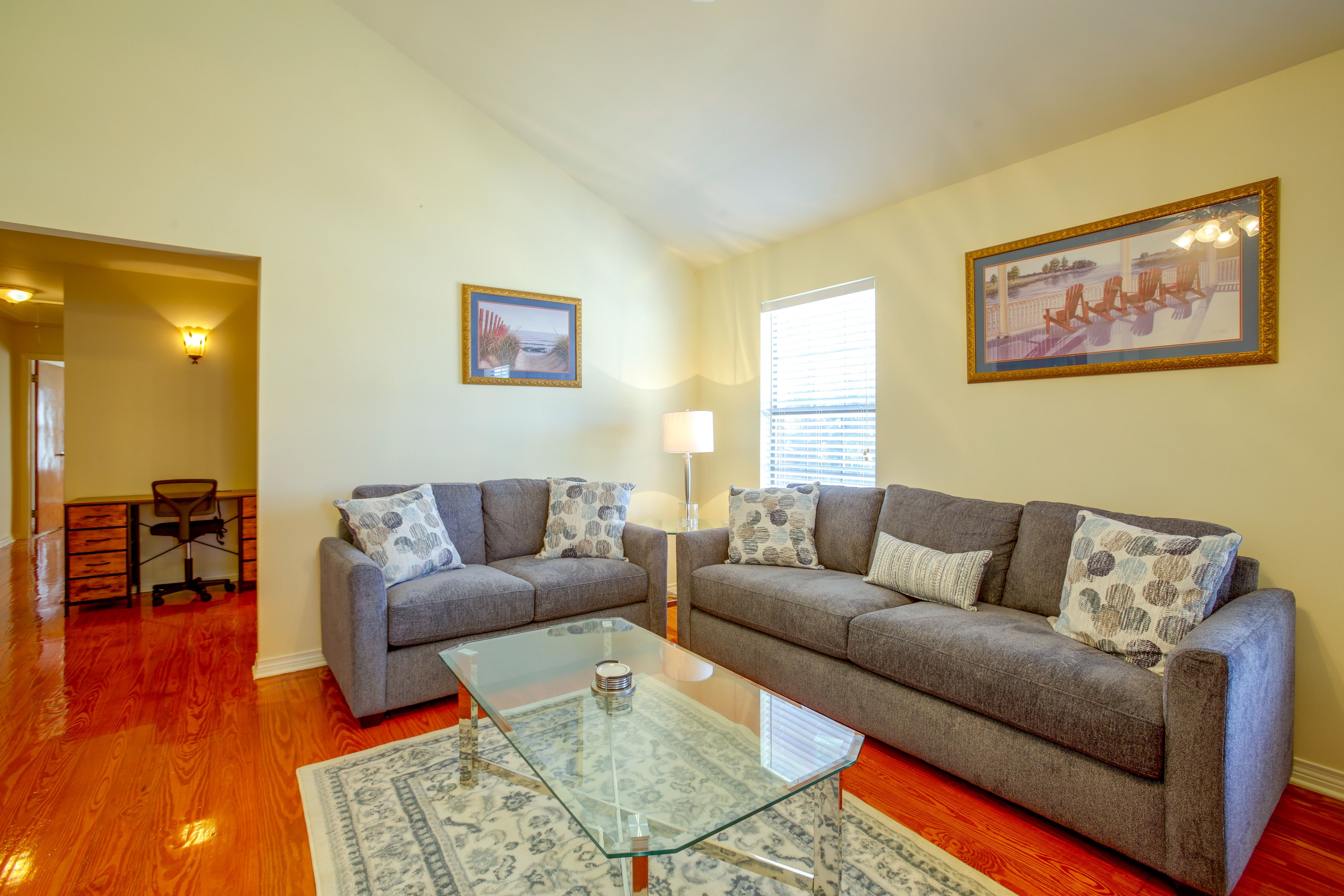 Living Room | Queen Sleeper Sofa | Smart TV | Electric Fireplace