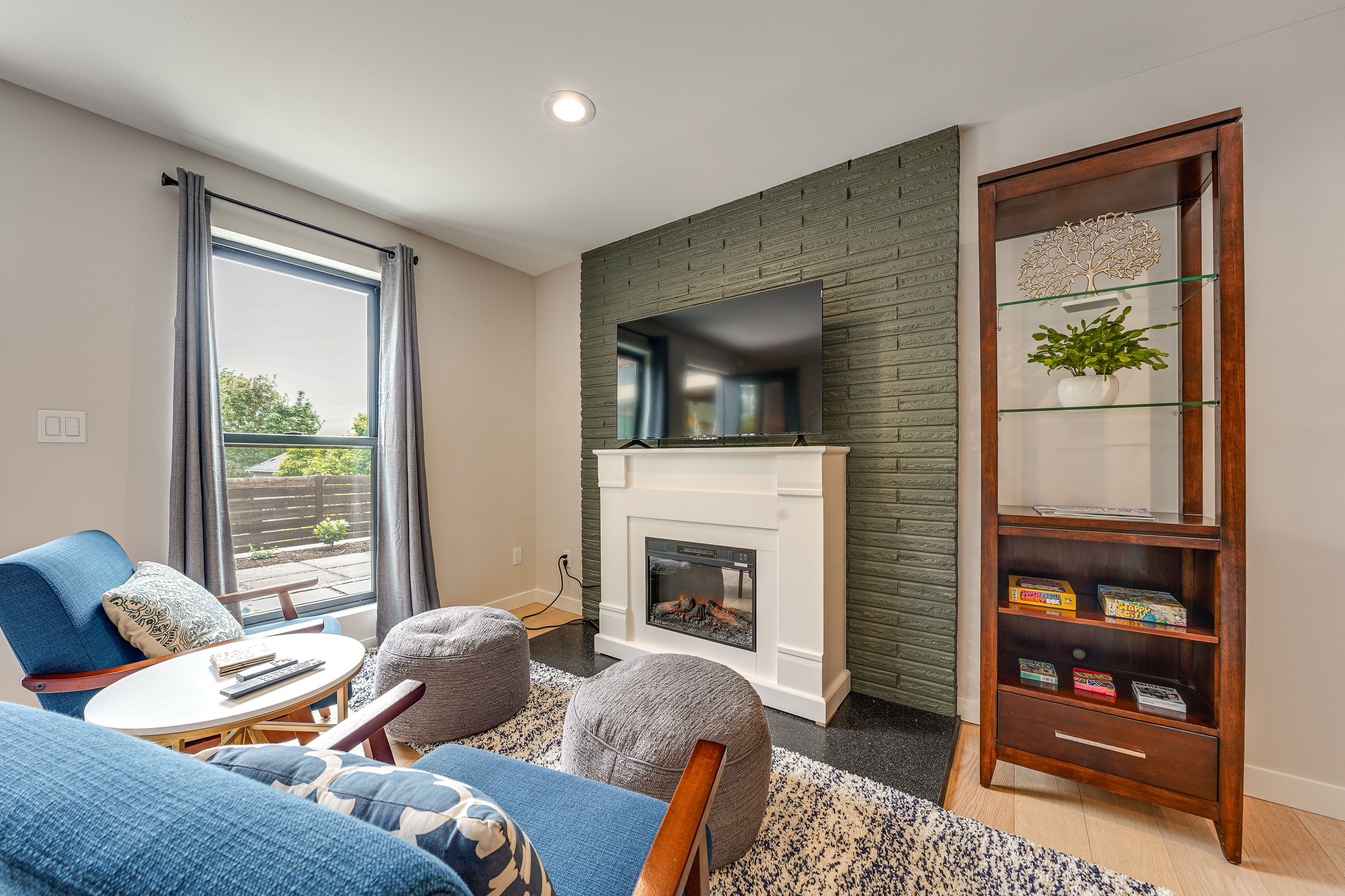 Living Room | Full Sleeper Sofa | Electric Fireplace