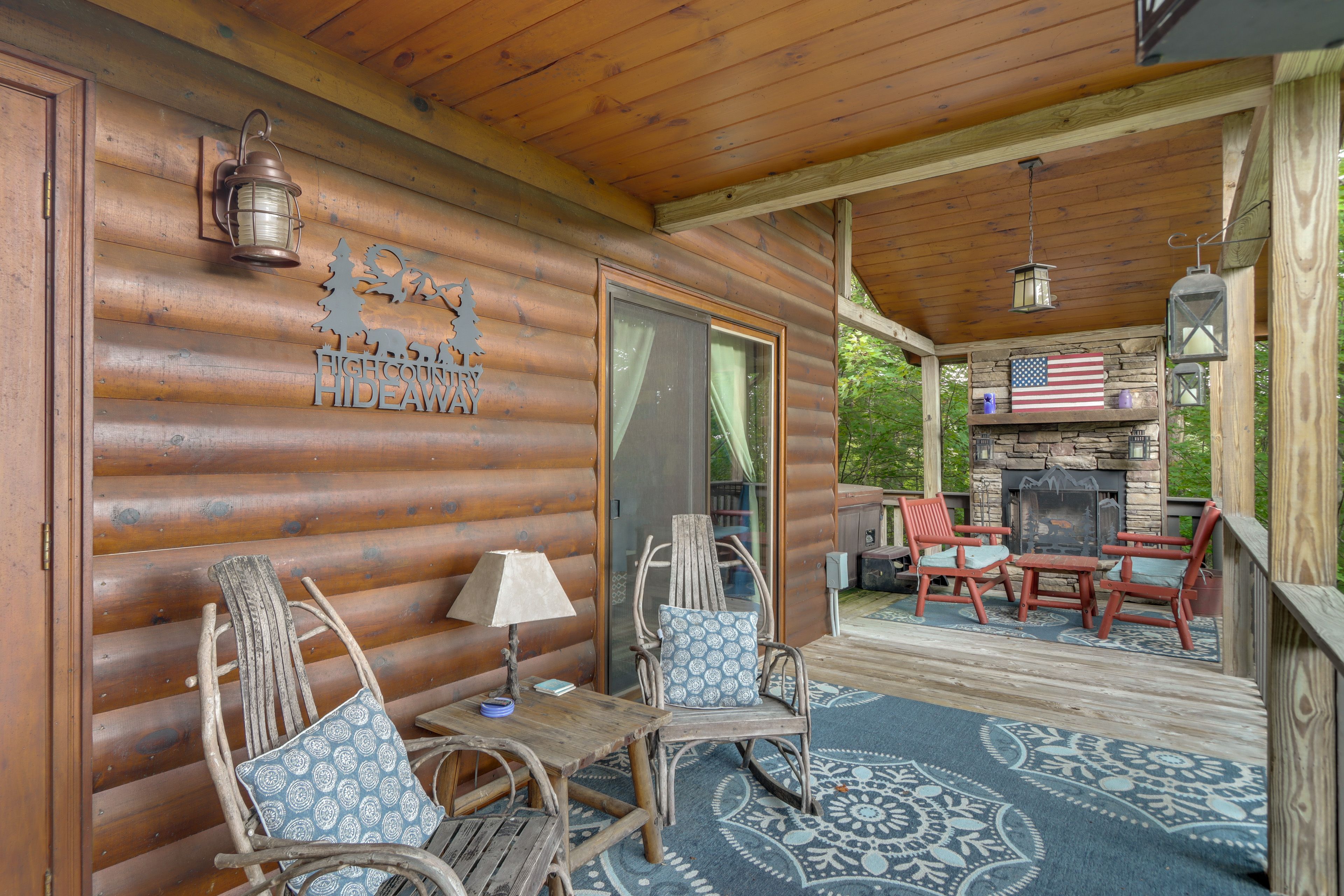 Covered Deck | Outdoor Fireplace | Private Hot Tub | Grill