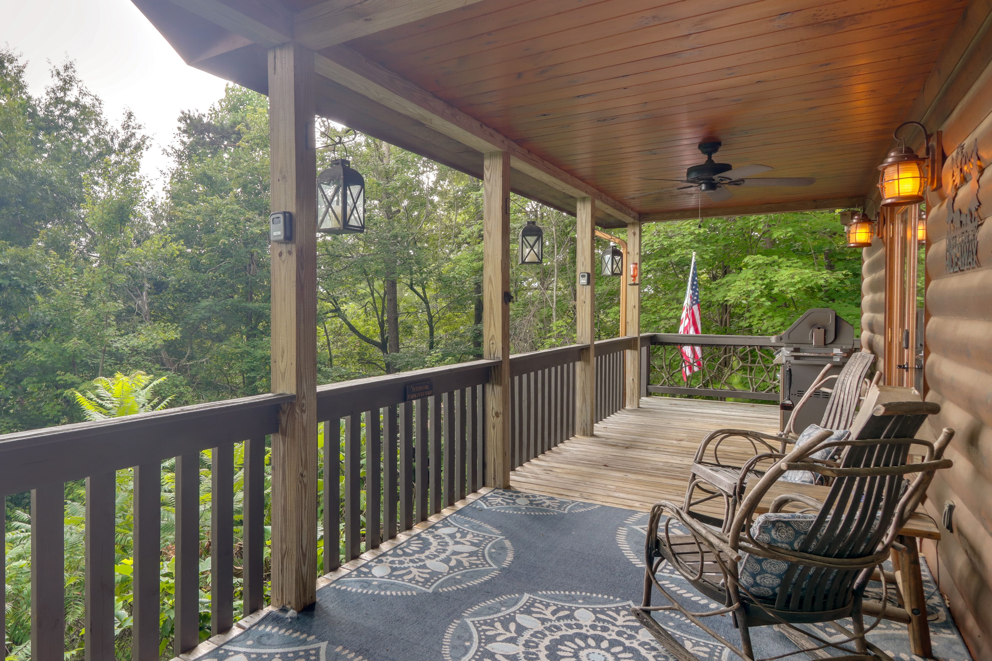Covered Deck | Mountain Views | Hot Tub | Outdoor Fireplace