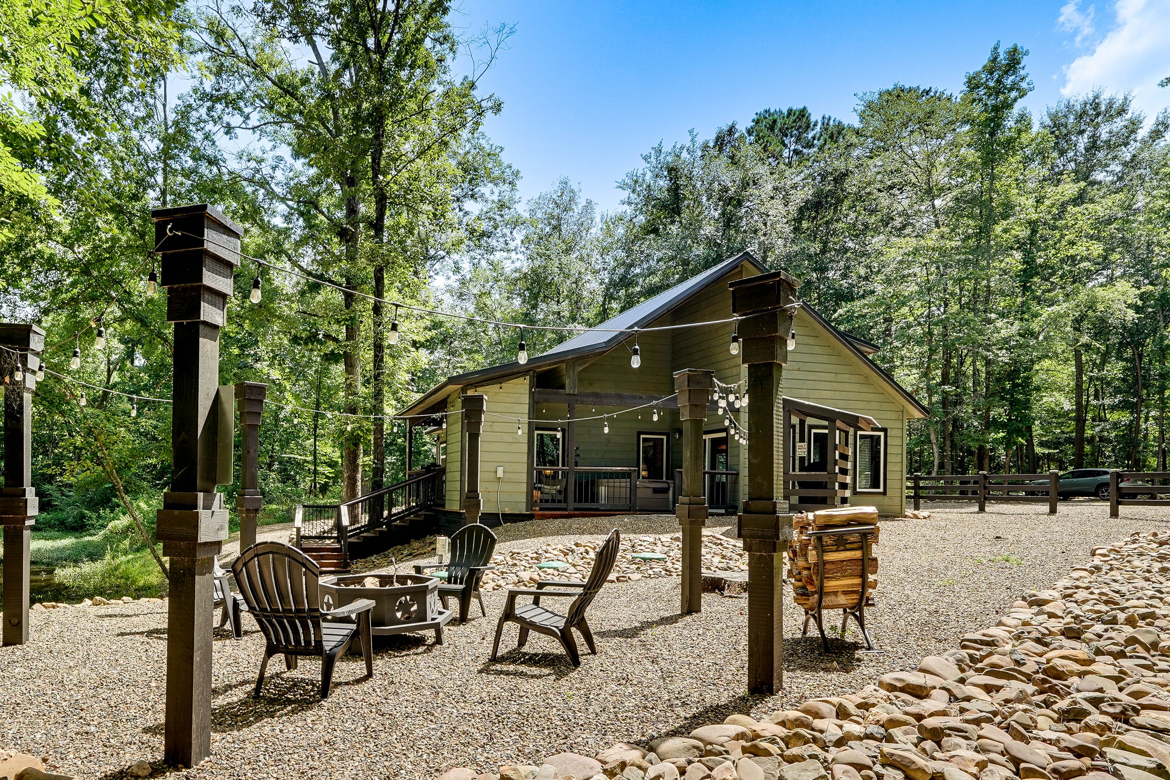 Exterior |  Fire Pit w/ Seating | Covered Deck | Private Hot Tub