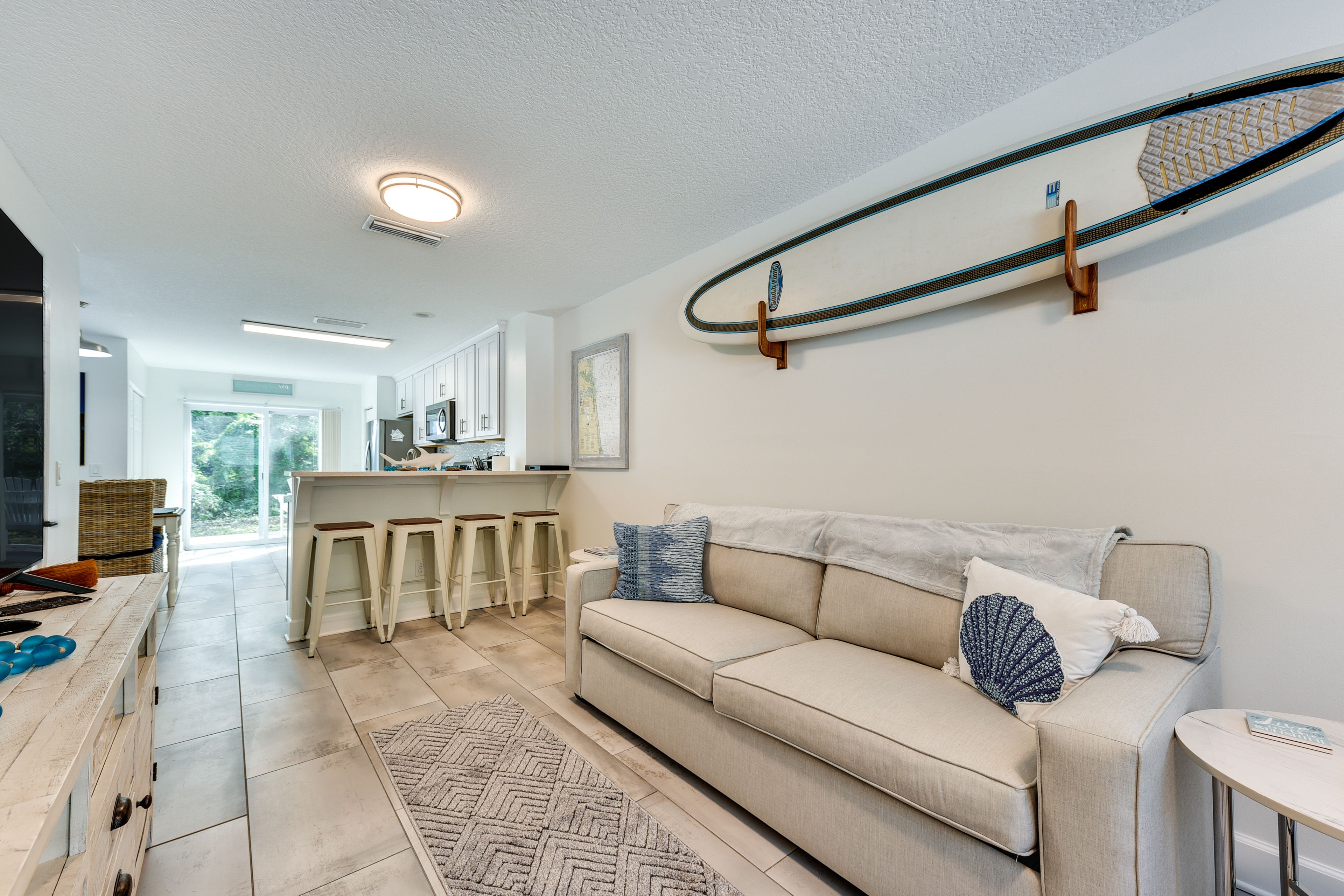 Unit 1 Interior | Living Room | Queen Sleeper Sofa | Lower Level