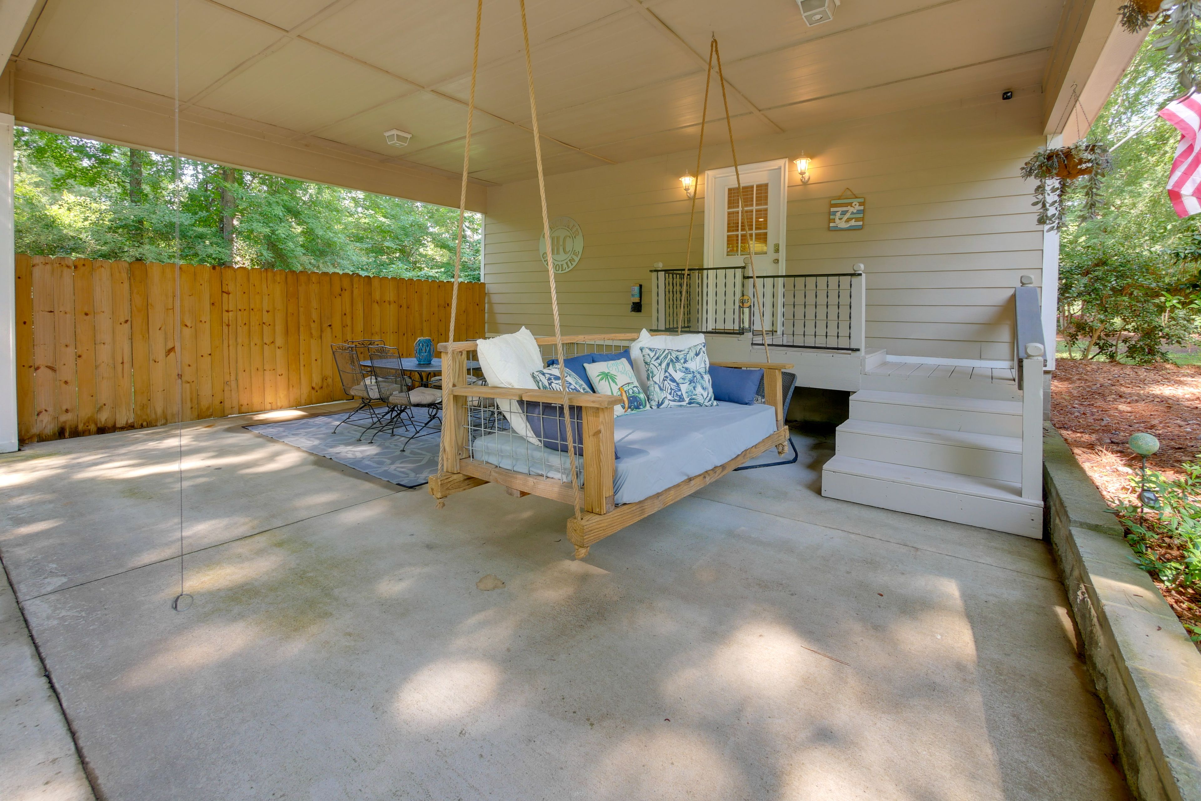 Covered Patio | Swing | Outdoor Dining
