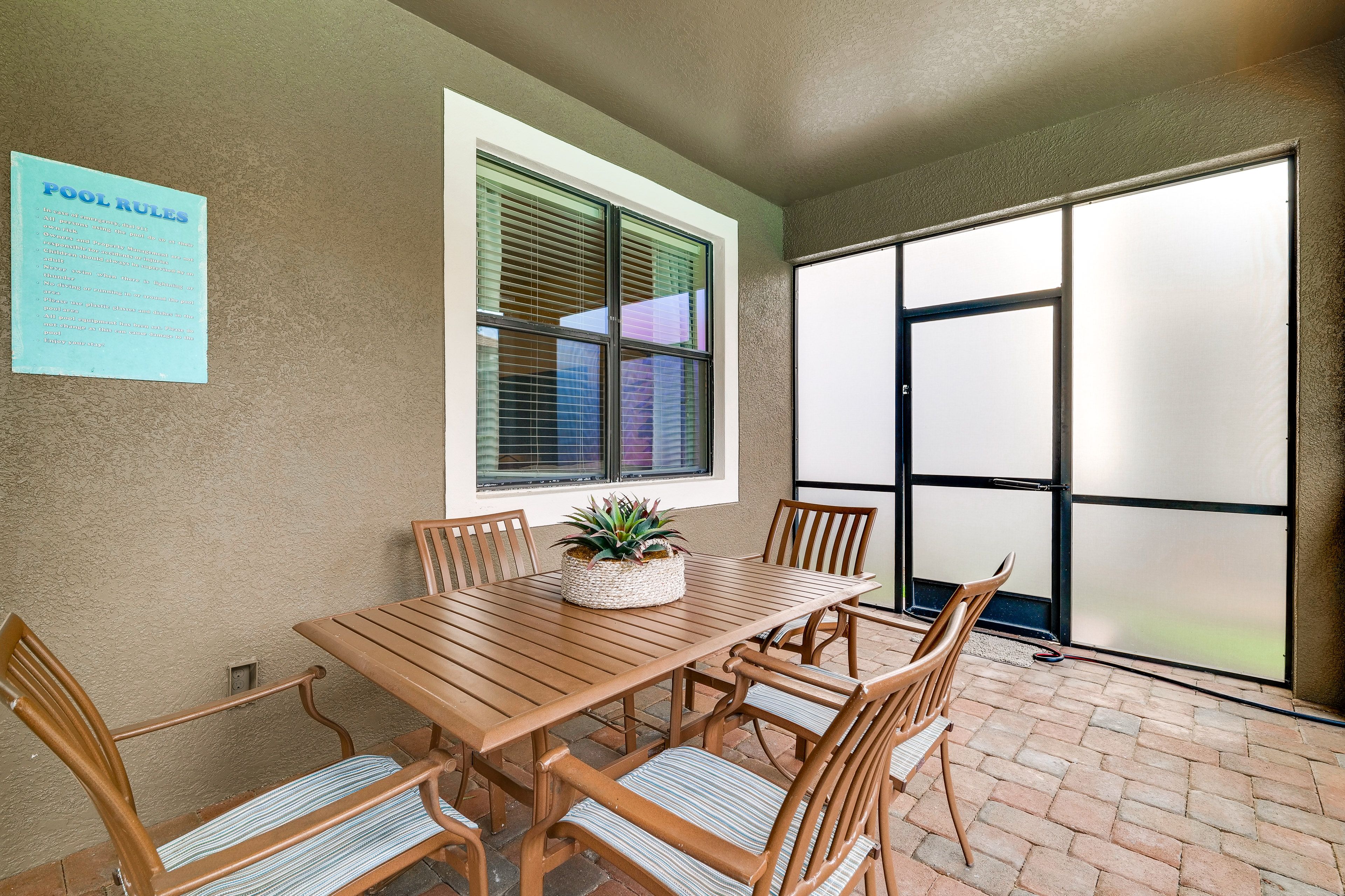 Covered Patio | Outdoor Dining | Screened Lanai | Private Pool