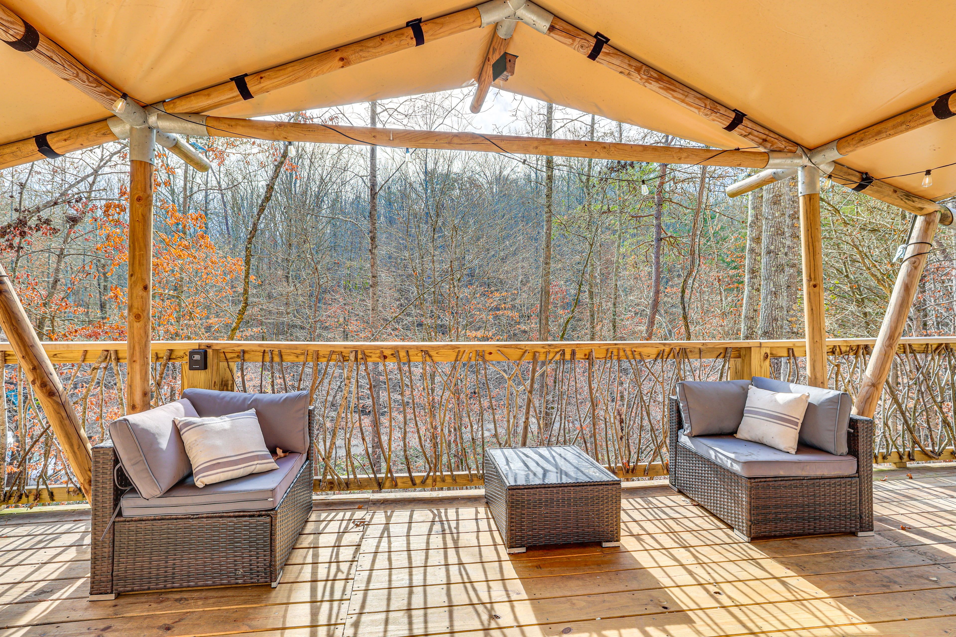 2 Furnished Decks | Outdoor Seating | 2 Hot Tubs