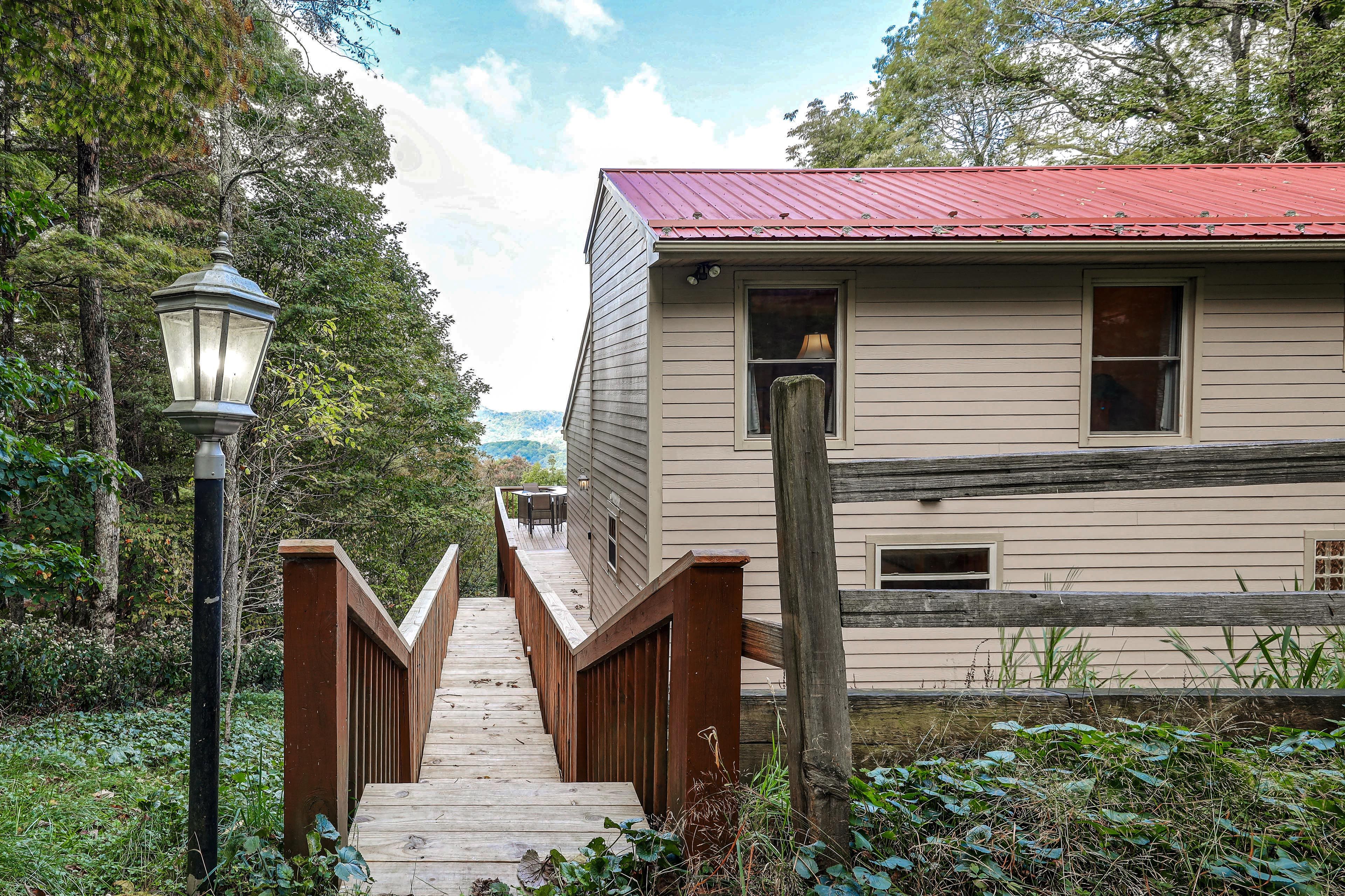 Exterior | 2 Spacious Decks | Mountain Views | 3-Story Home