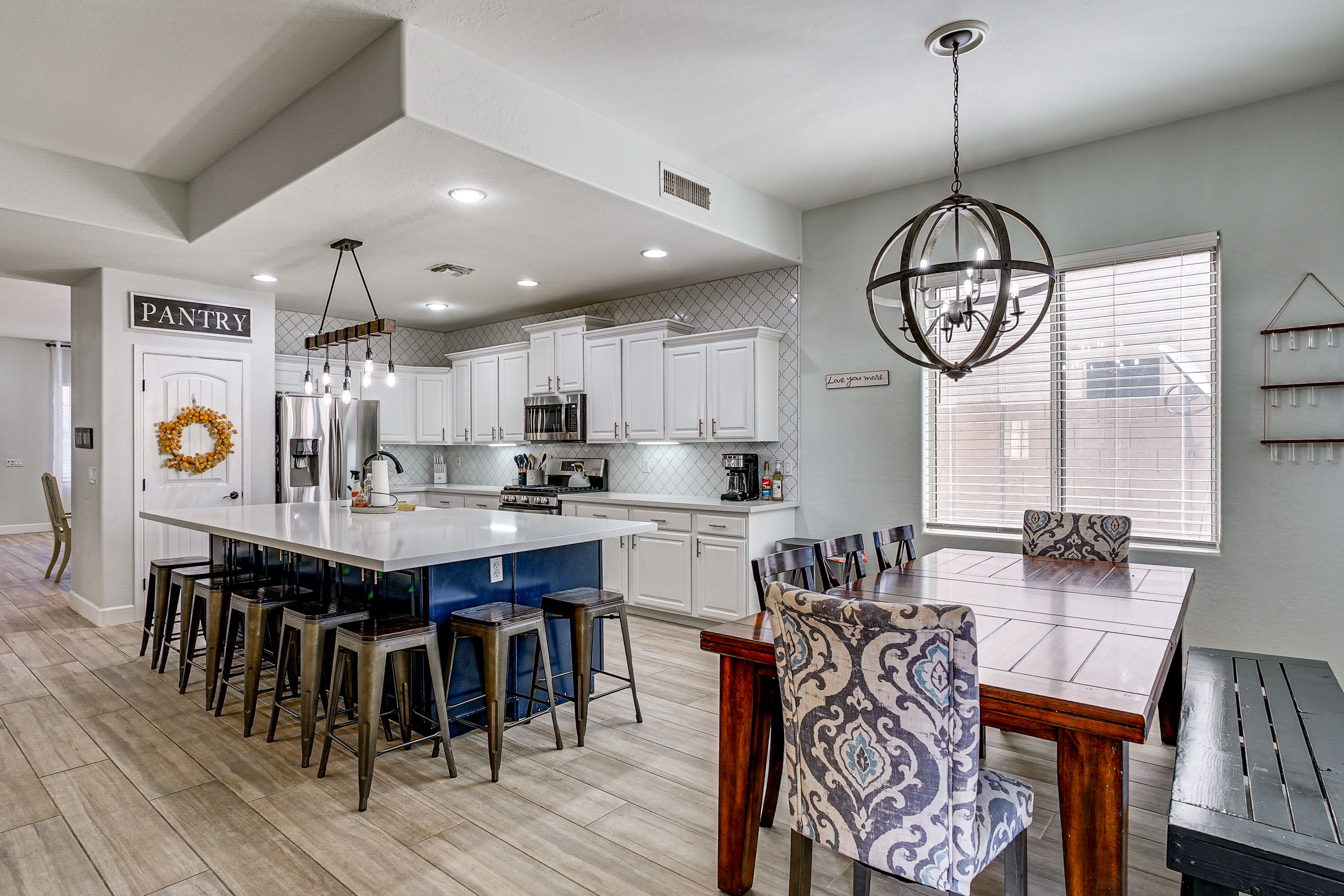 Dining Area & Kitchen | Open Interior | 2-Story Home