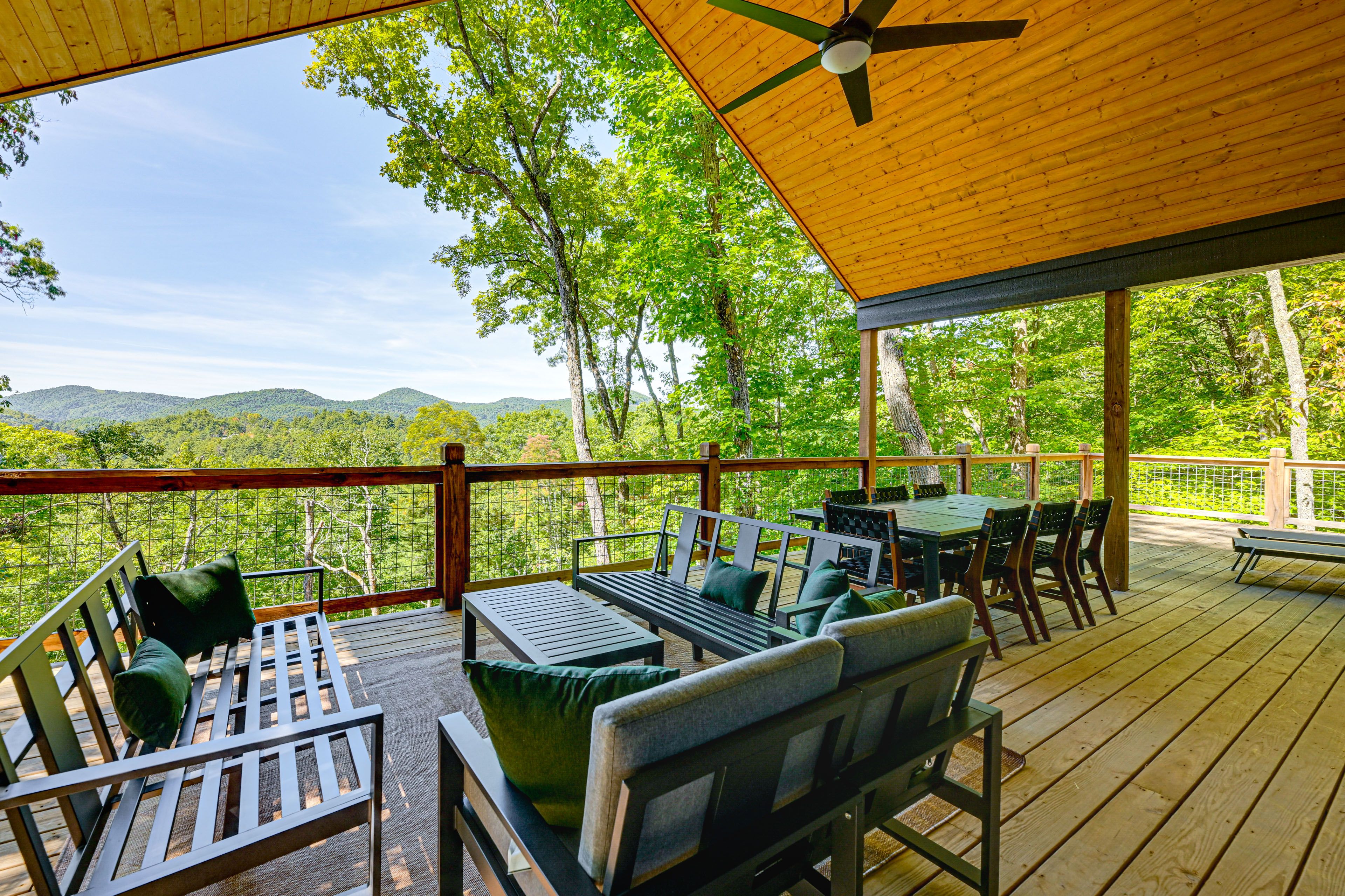 Covered & Furnished Deck | Mountain Views