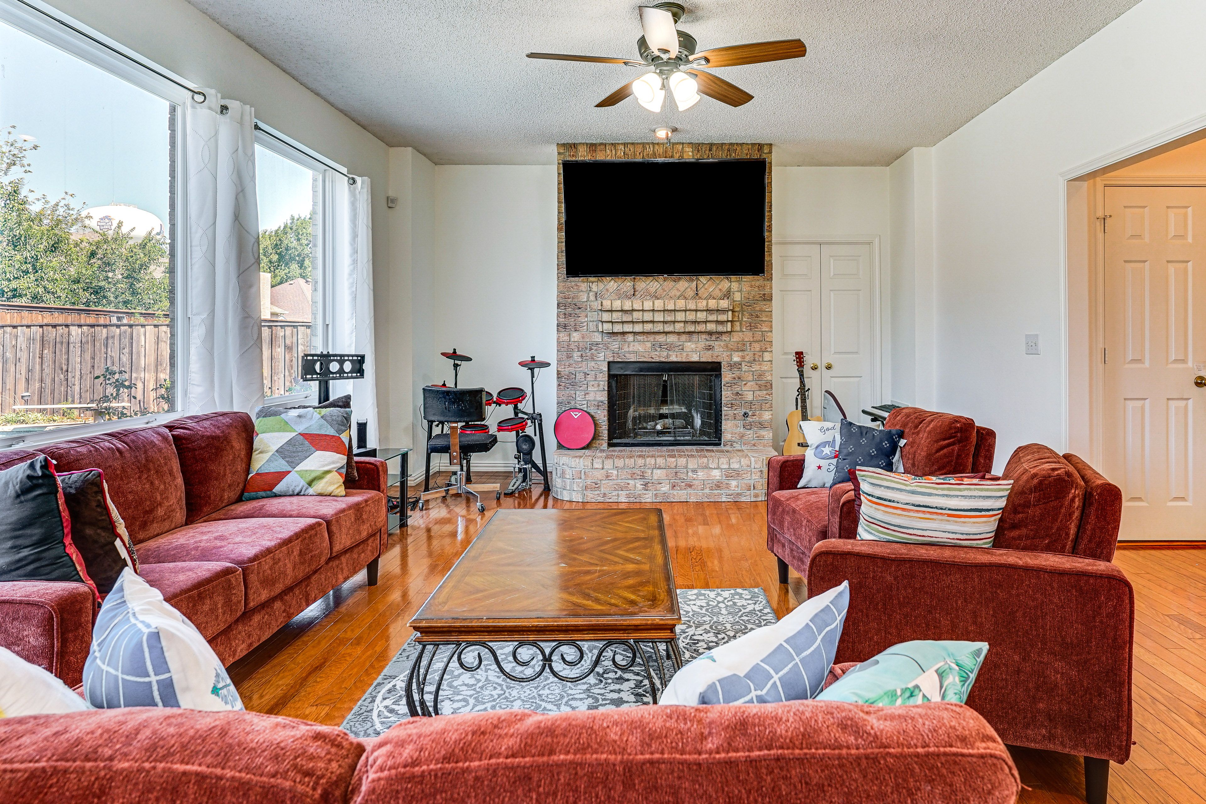 Living Room | 2-Story Home | Central Heating & A/C