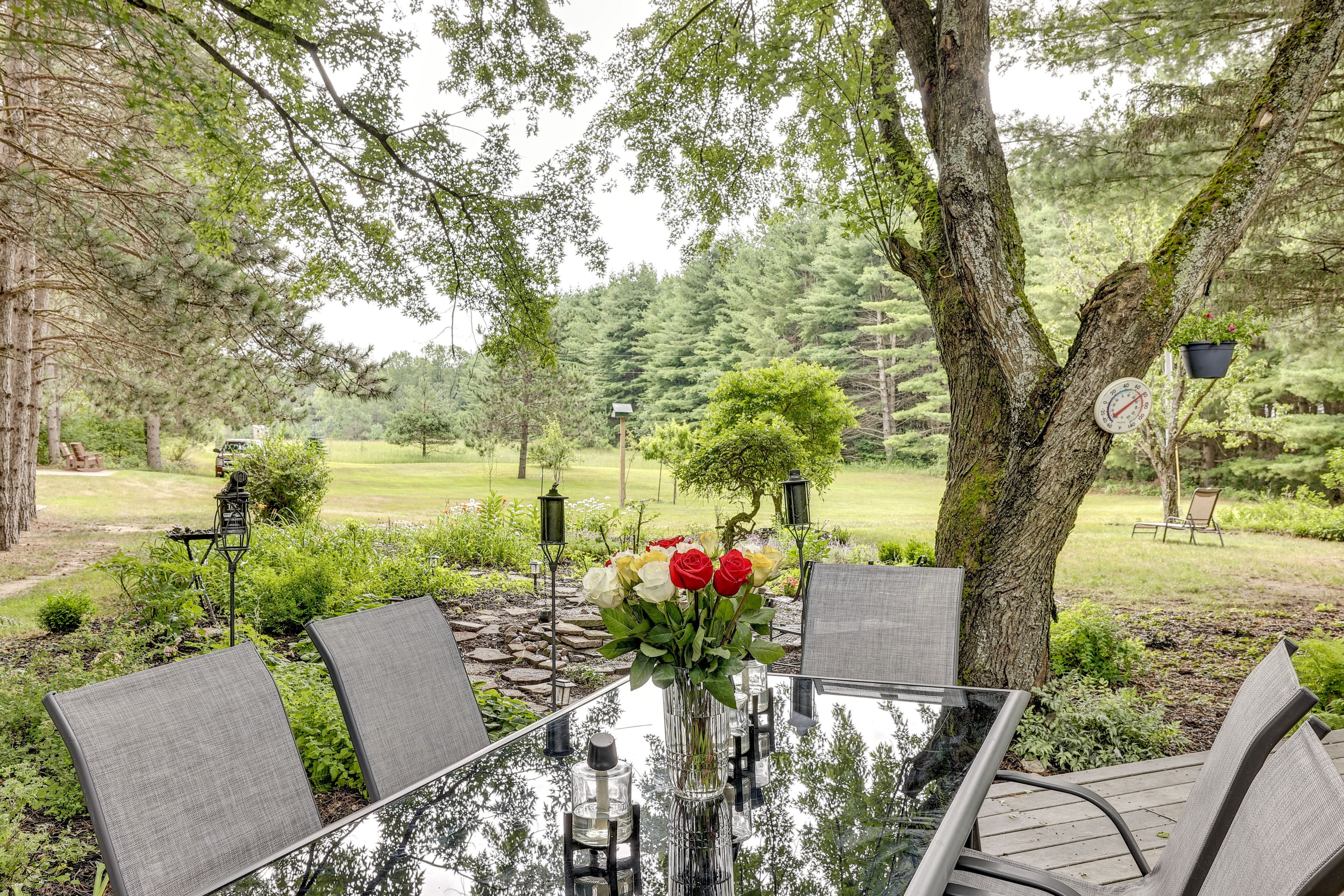 Furnished Deck | Spacious Yard | Koi Pond