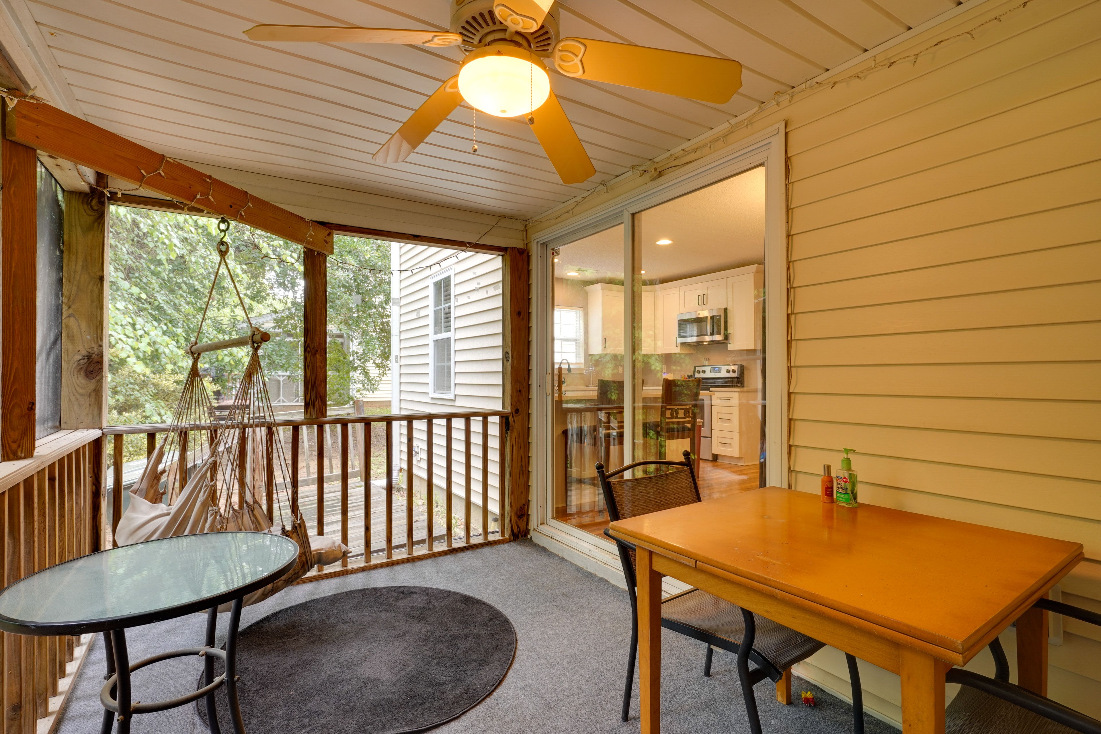 Screened Porch | Outdoor Dining | Swing Chair