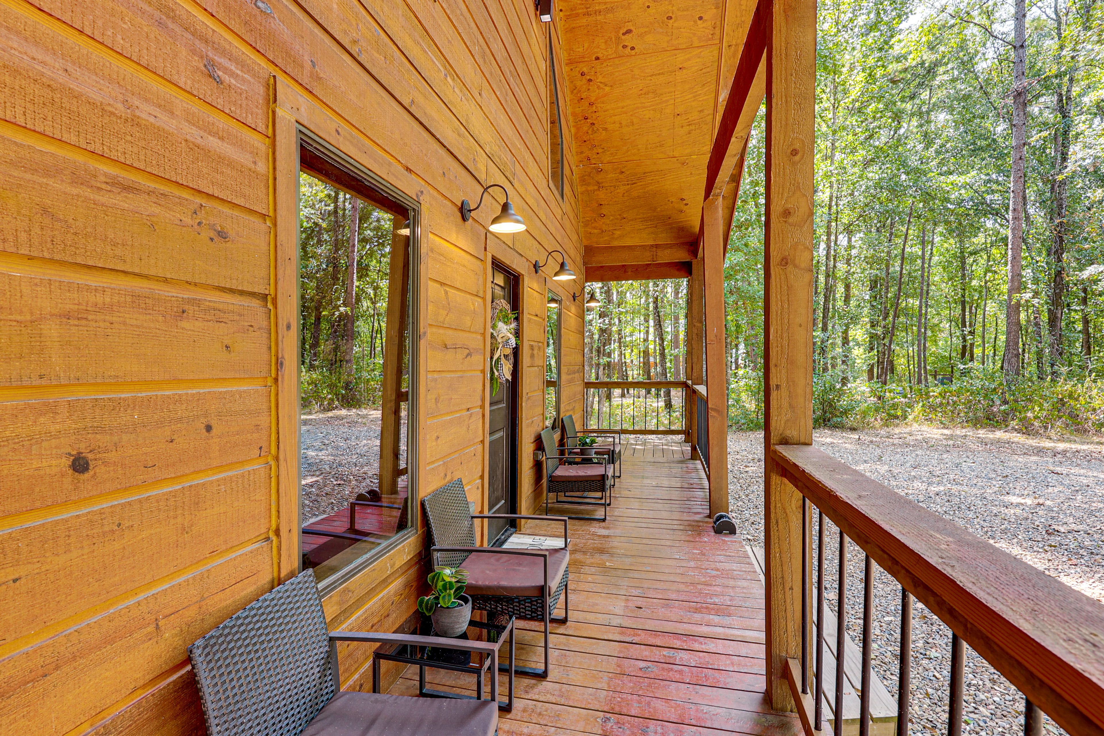 Covered Porch | Cabin Entrance | 2 Steps Required