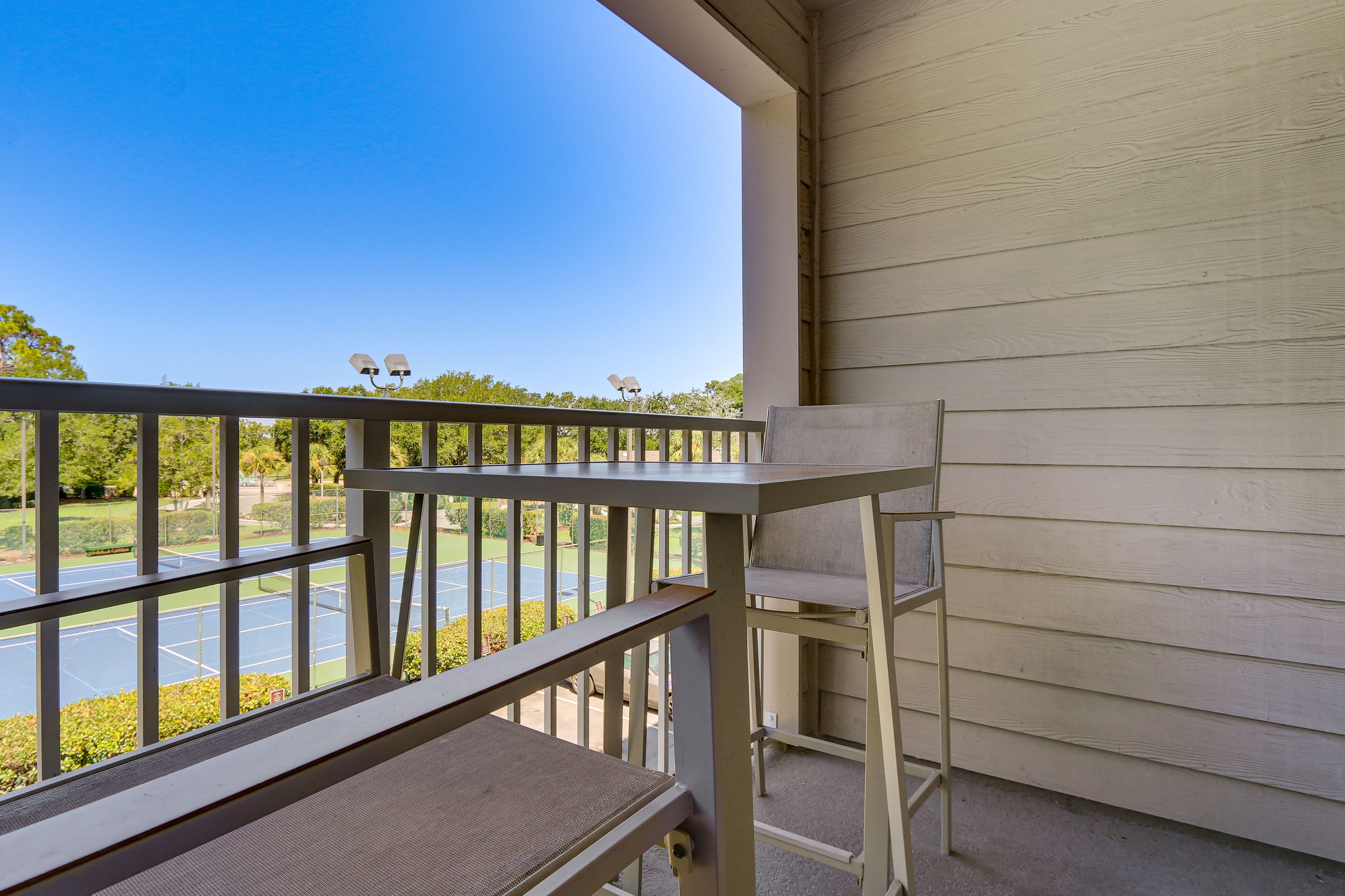 Private Balcony | Tennis Court Views