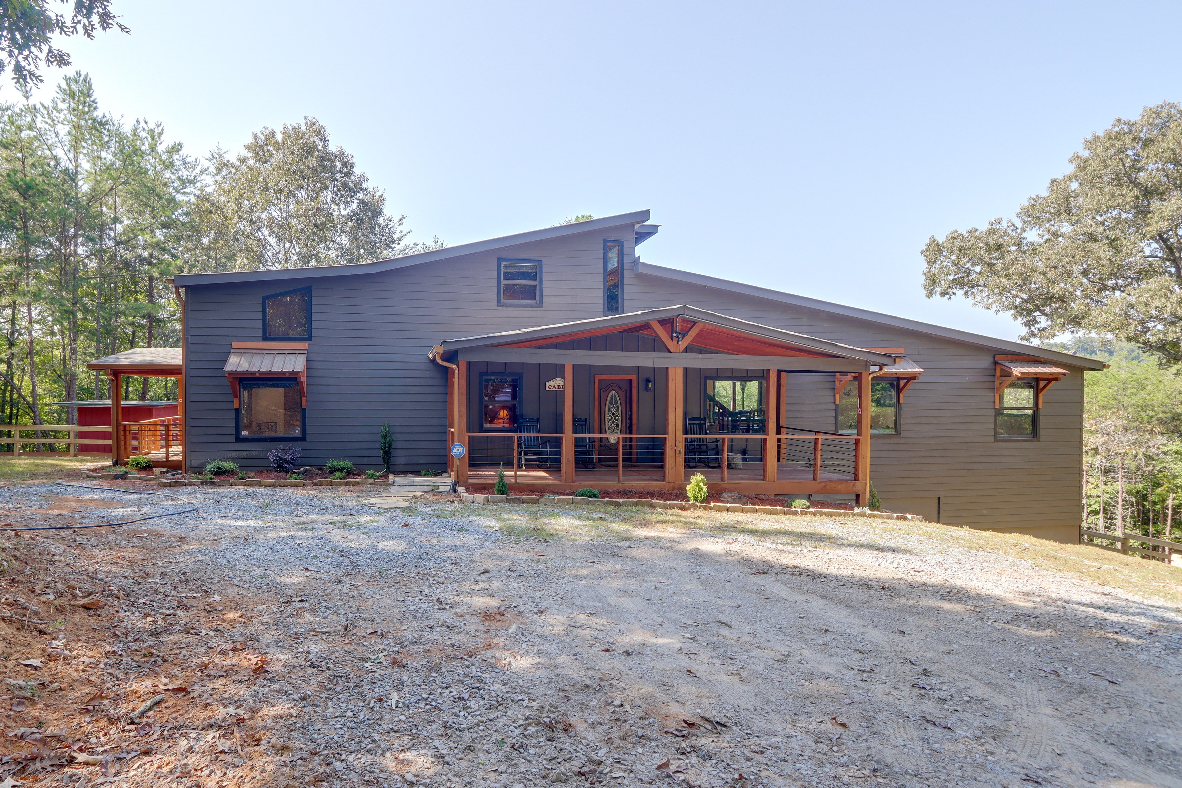Exterior | 3-Story Cabin | Ample Driveway Parking