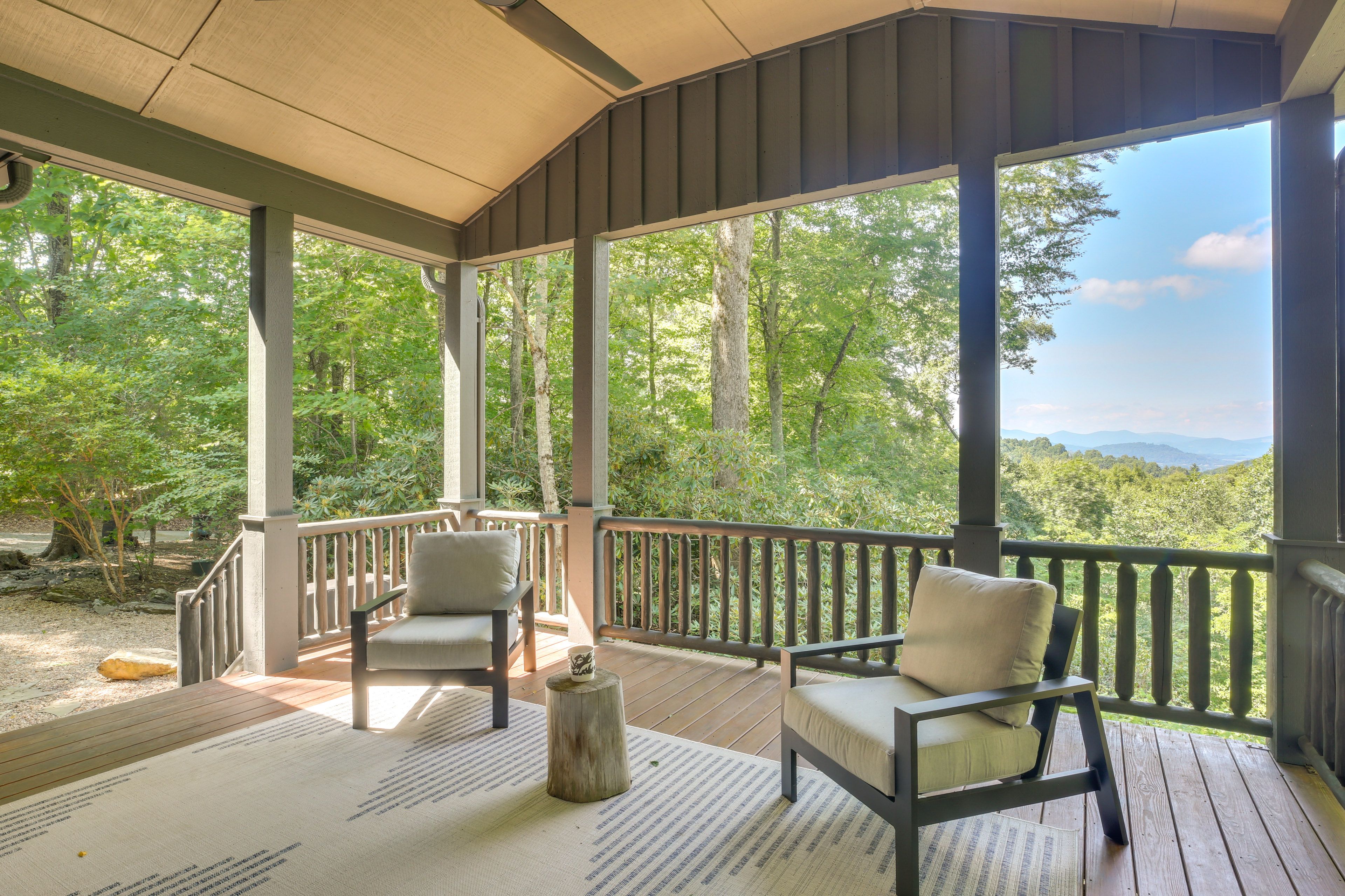 Covered Deck | Outdoor Seating | Mountain Views