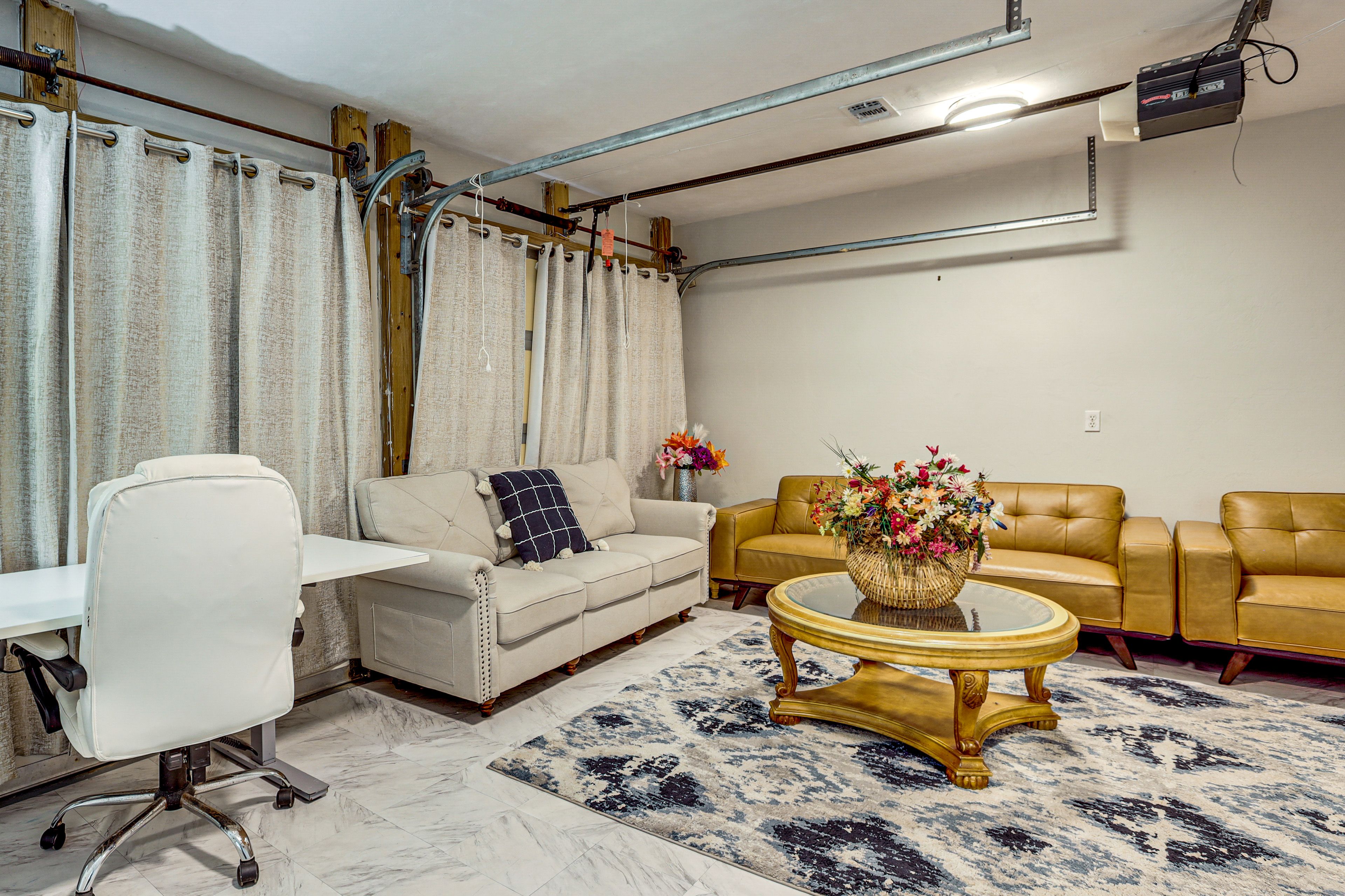 Garage | Addt'l Living Area w/ Kitchenette & Dedicated Workspace