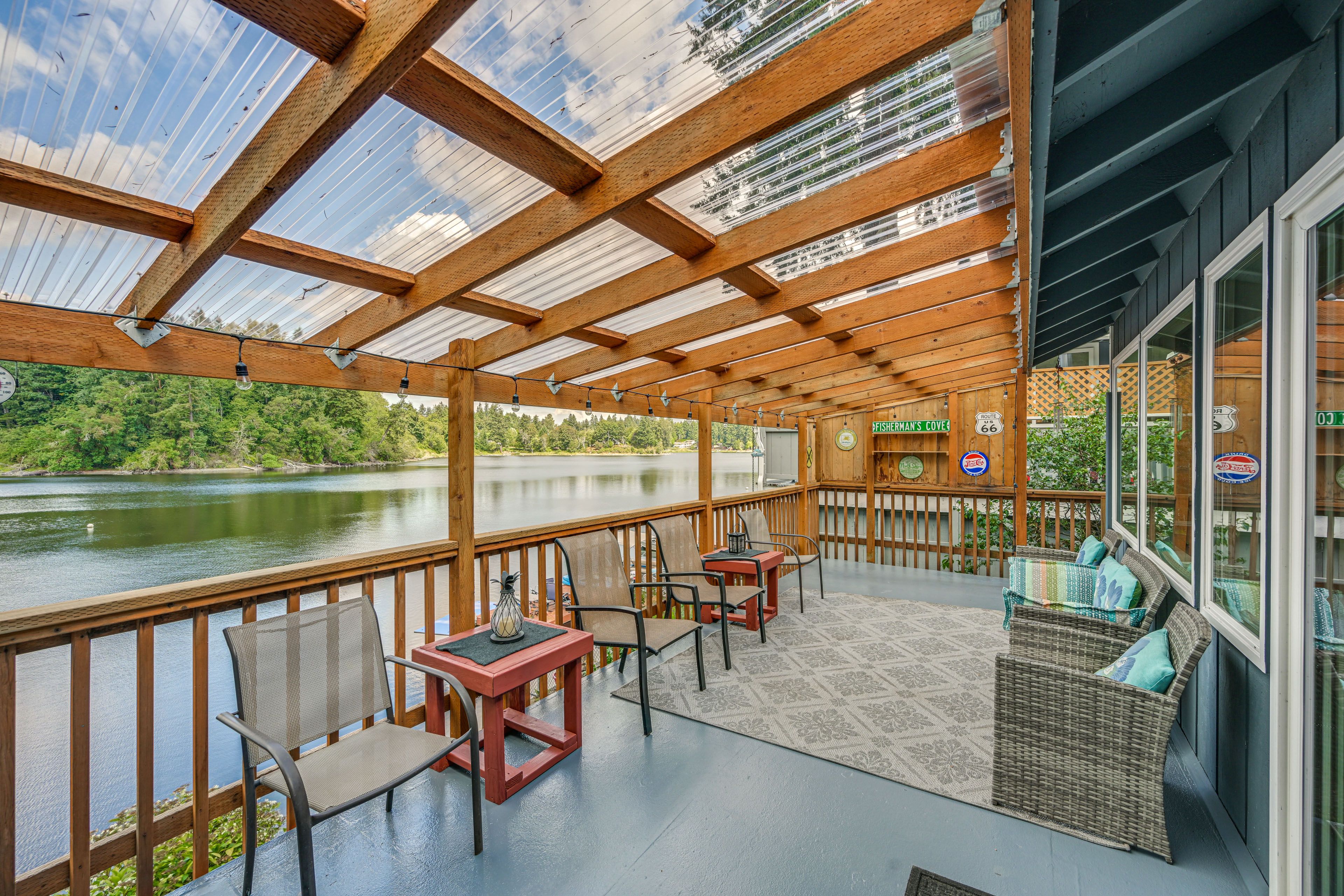 Covered Deck w/ Seating | Direct Lake Access