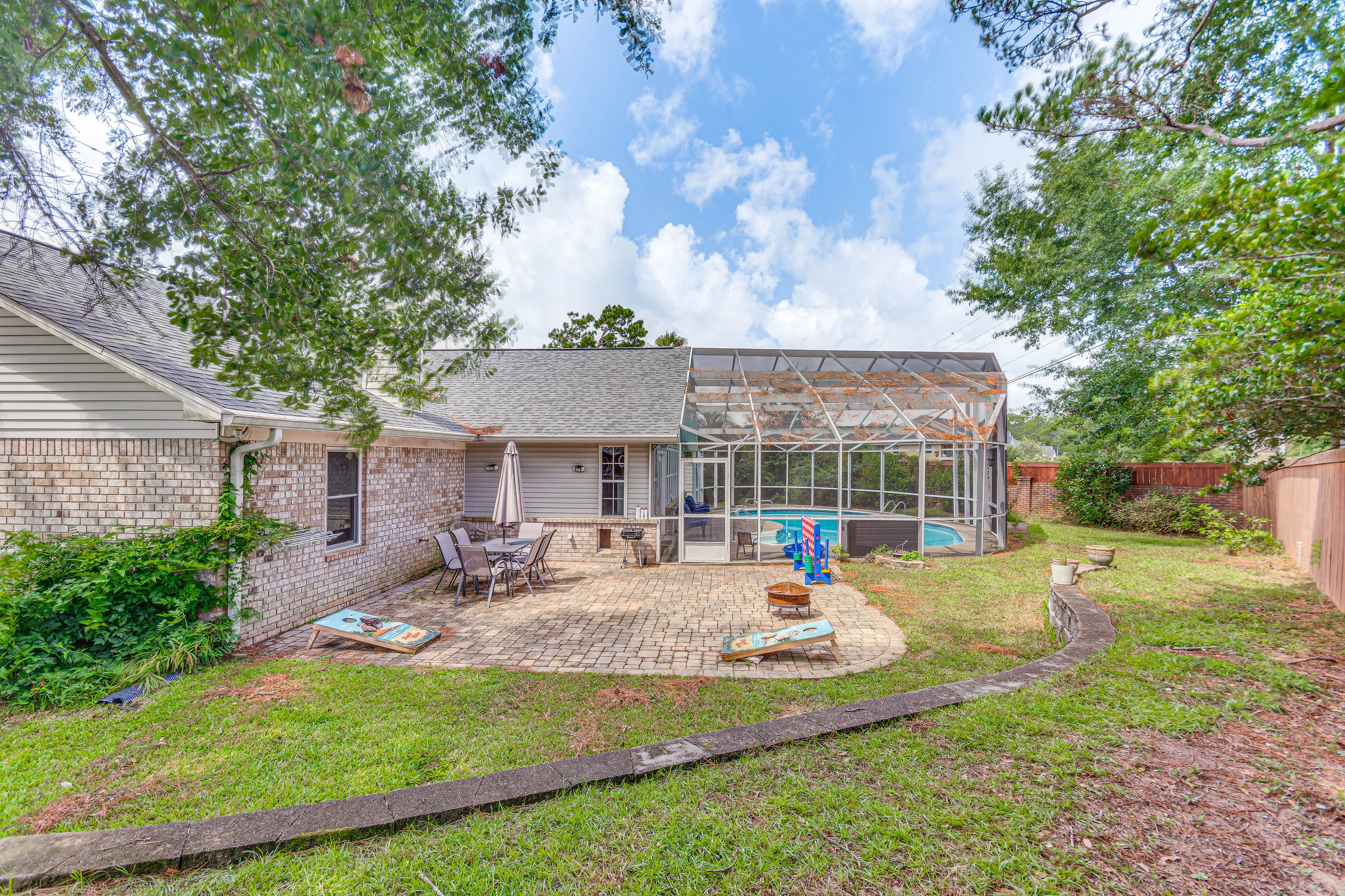 Fenced Backyard | Playground | Dining Area | Yard Games