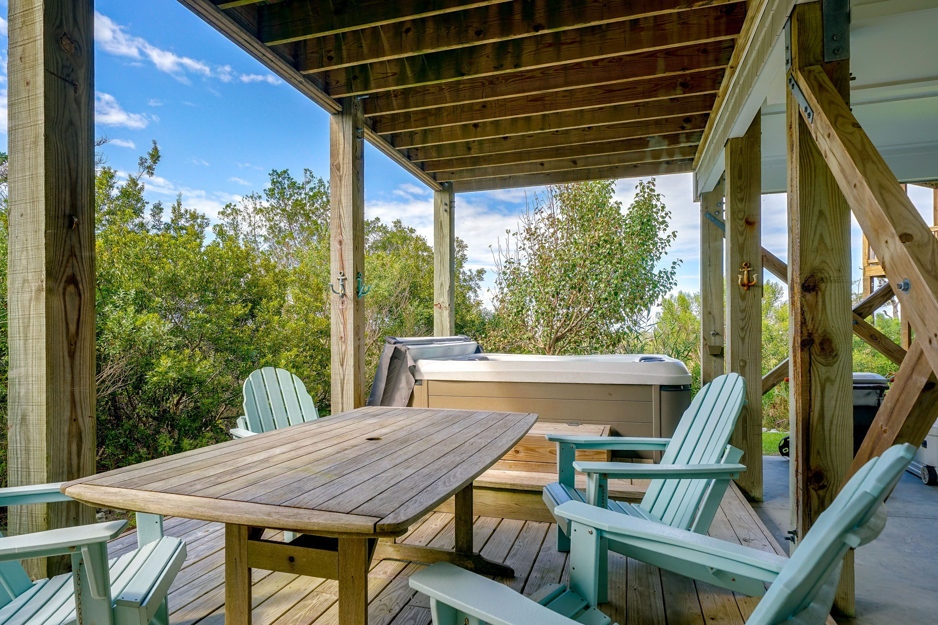 Covered Patio | Private Hot Tub | Outdoor Shower