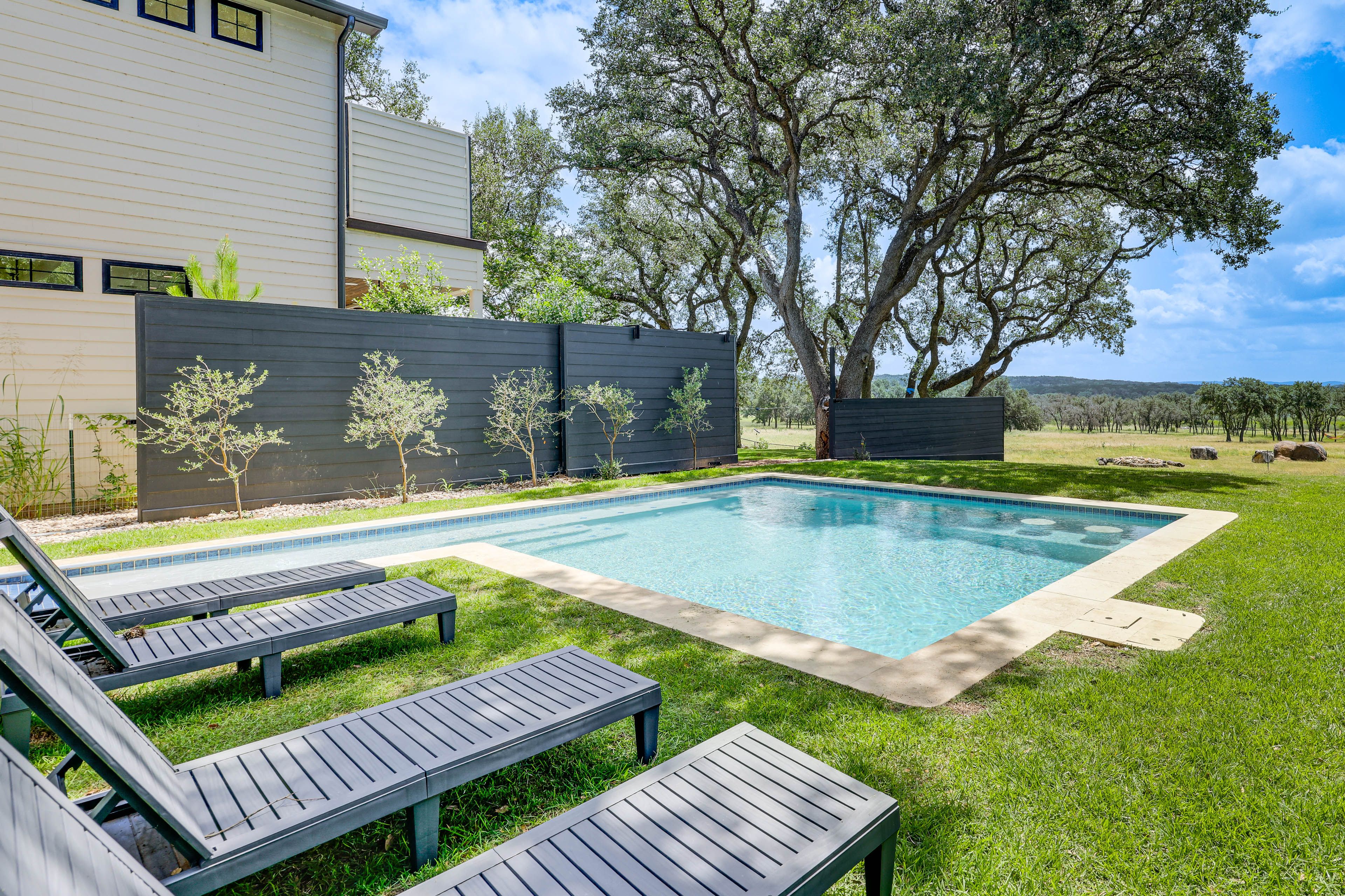 Gray House Backyard