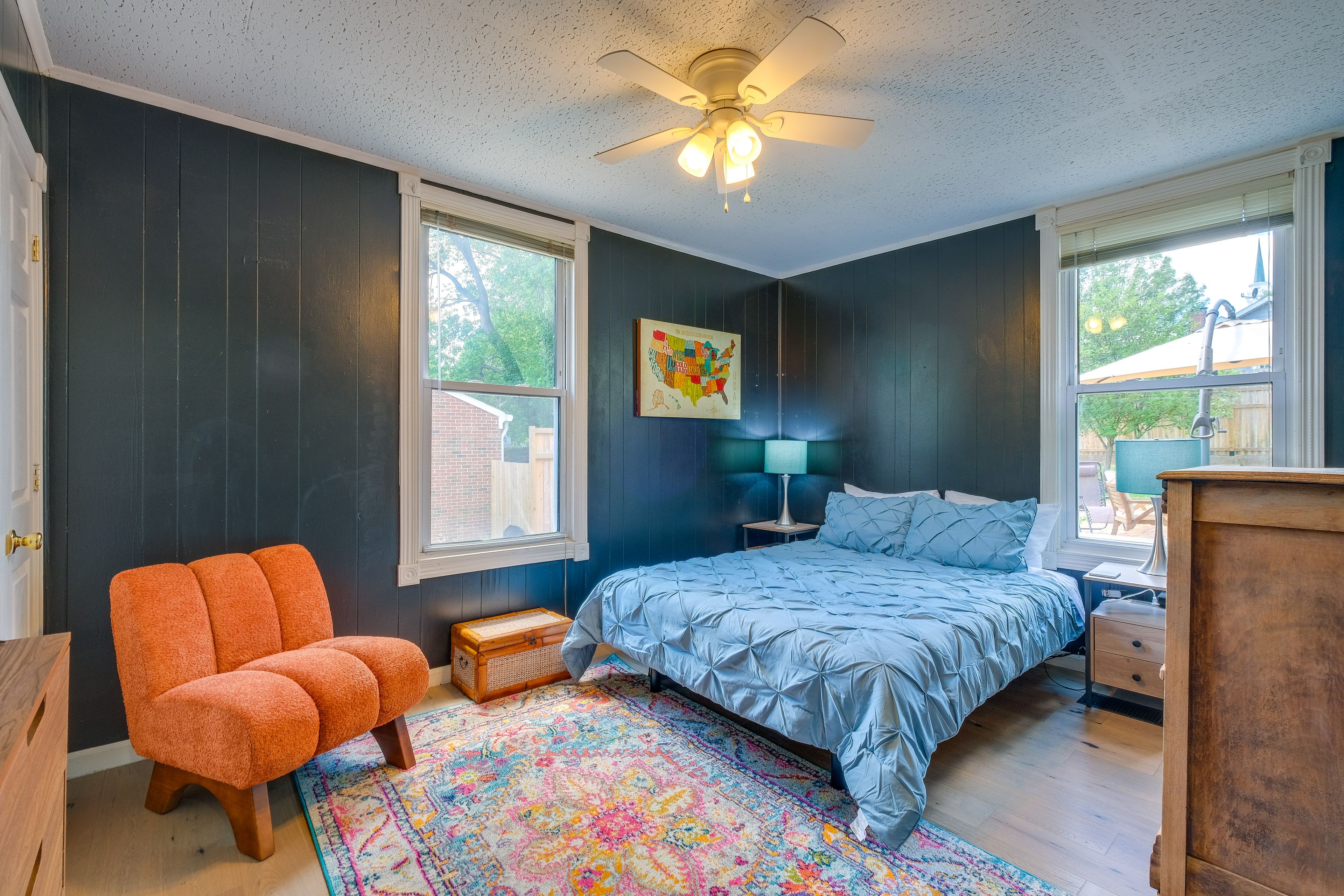 Mansfield Manor | Bedroom 1 | Queen Bed | TV | 1st Floor