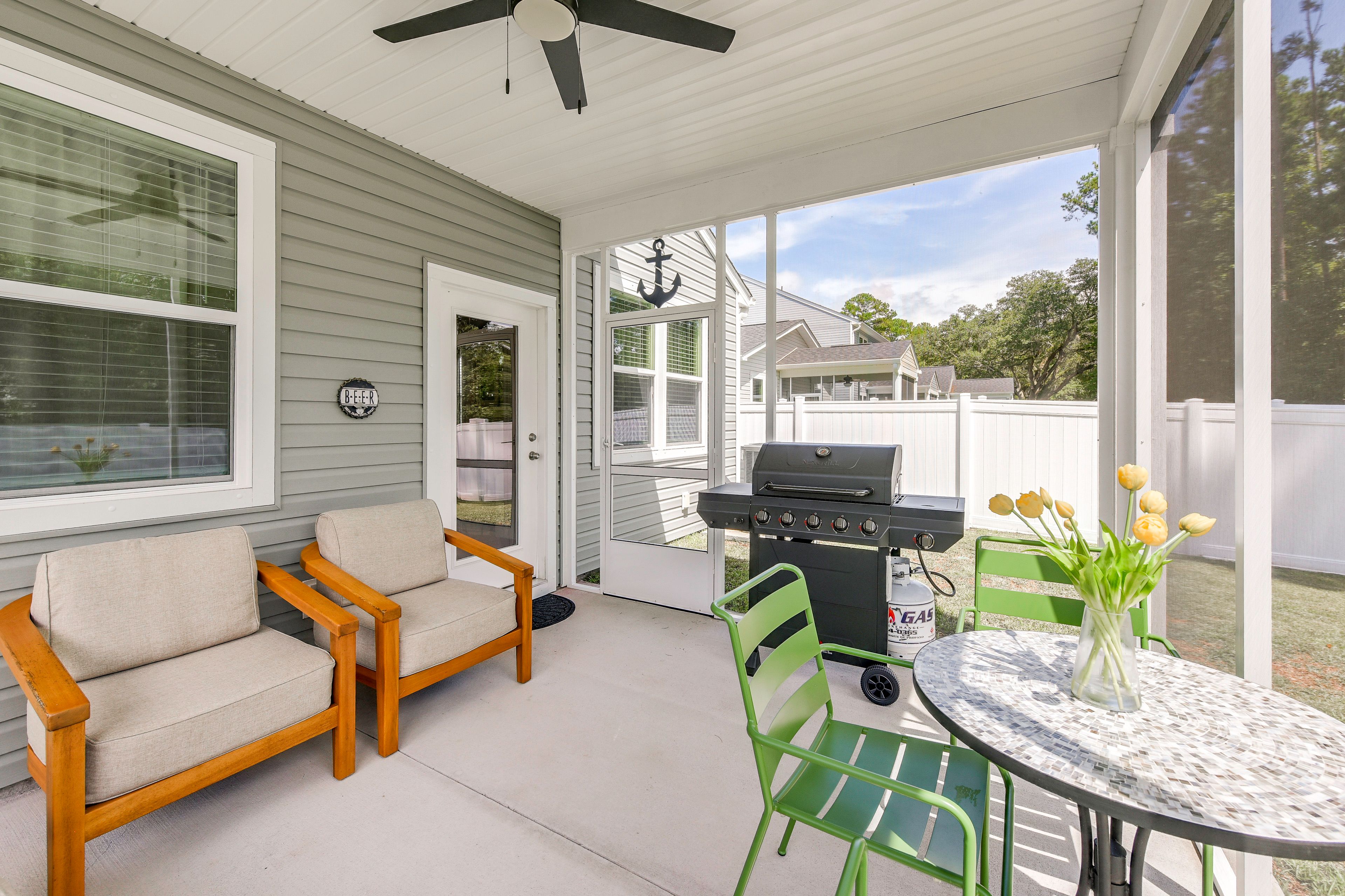 Bluffton Vacation Rental | 4BR | 2.5BA | 2,505 Sq Ft | 1 Step to Enter