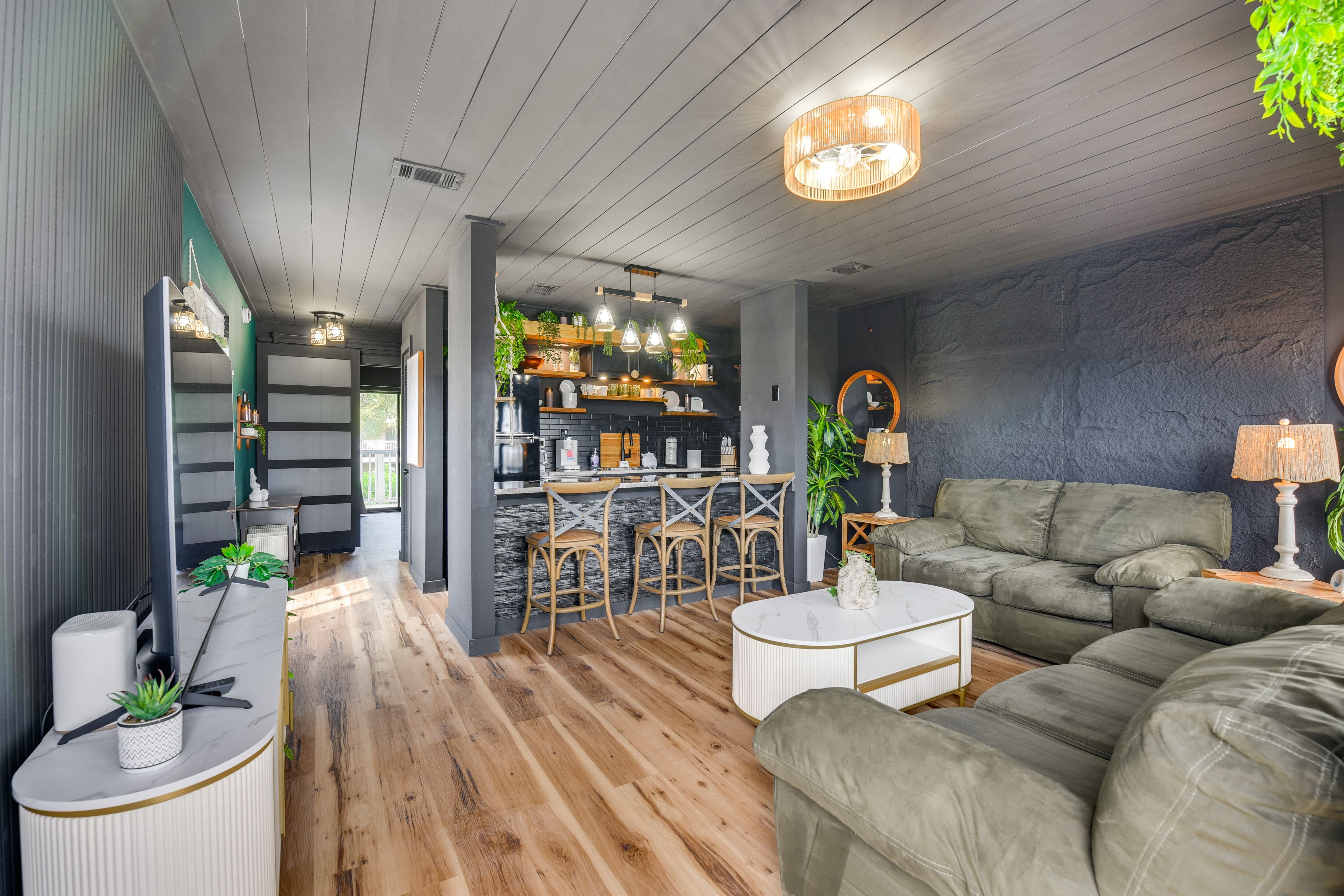 Unit 1 Interior | Living Room | Full Sleeper Sofa