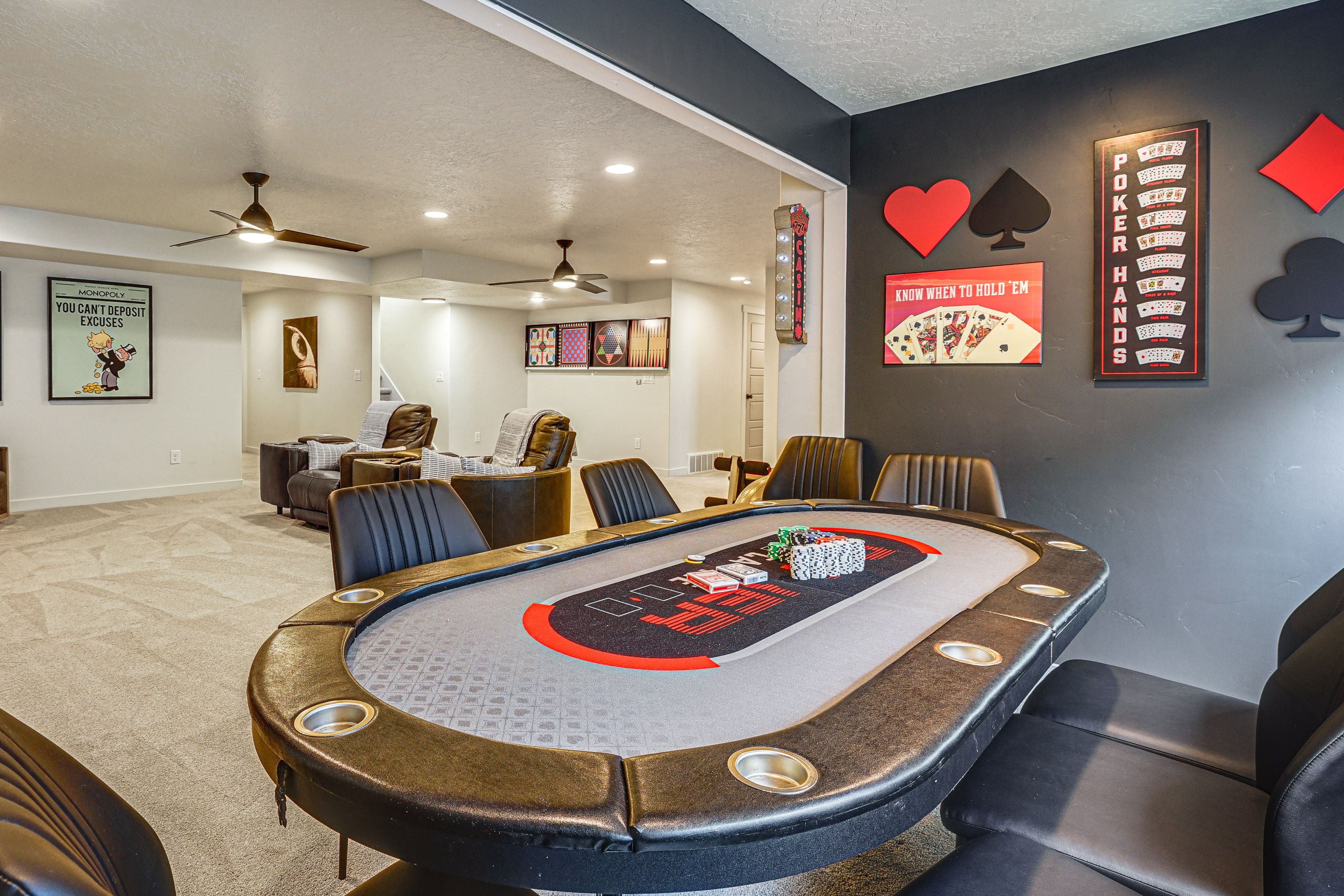 Family Room w/ Poker Table | Basement