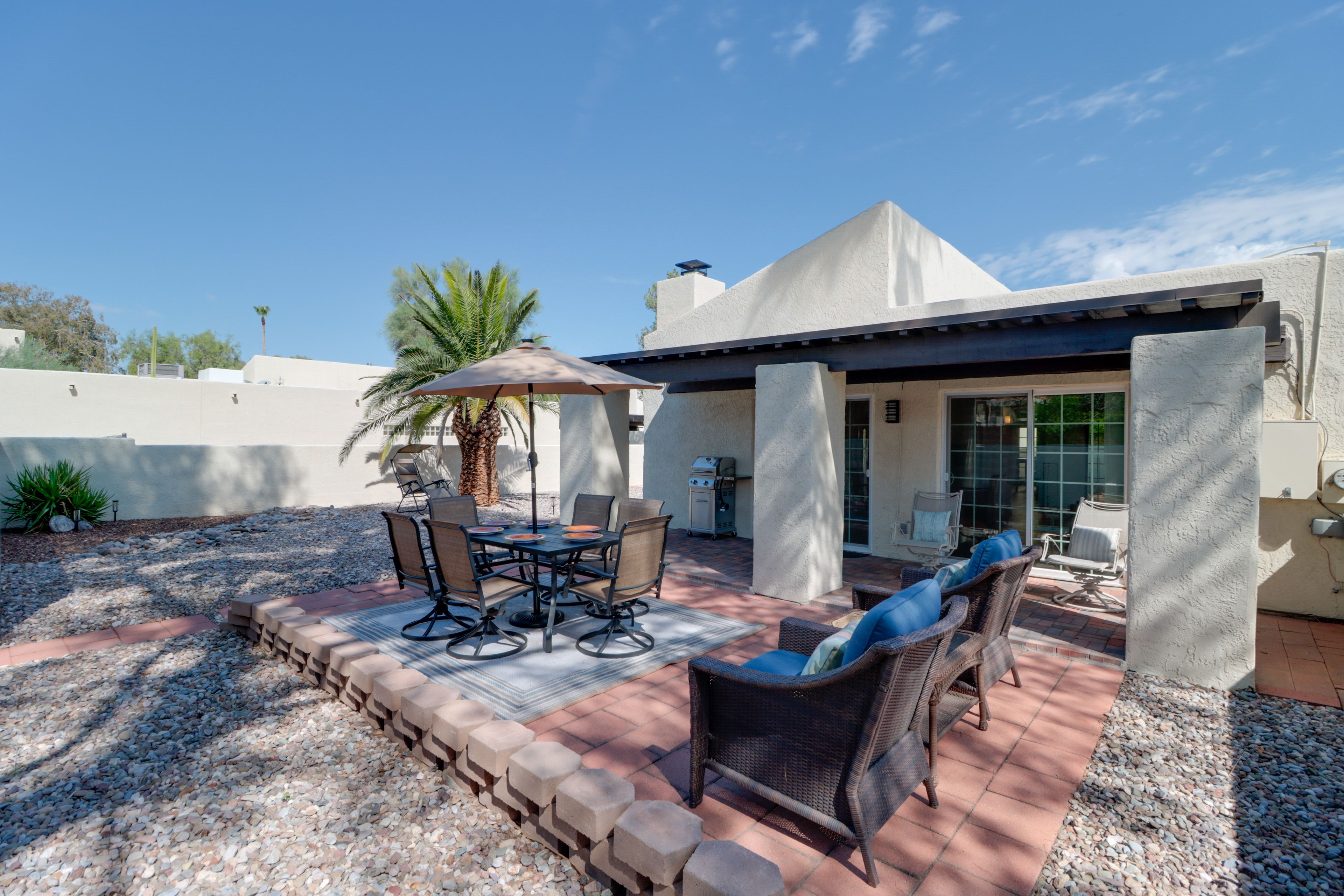 Private Exterior | Furnished Patio | Grill & Dining Area