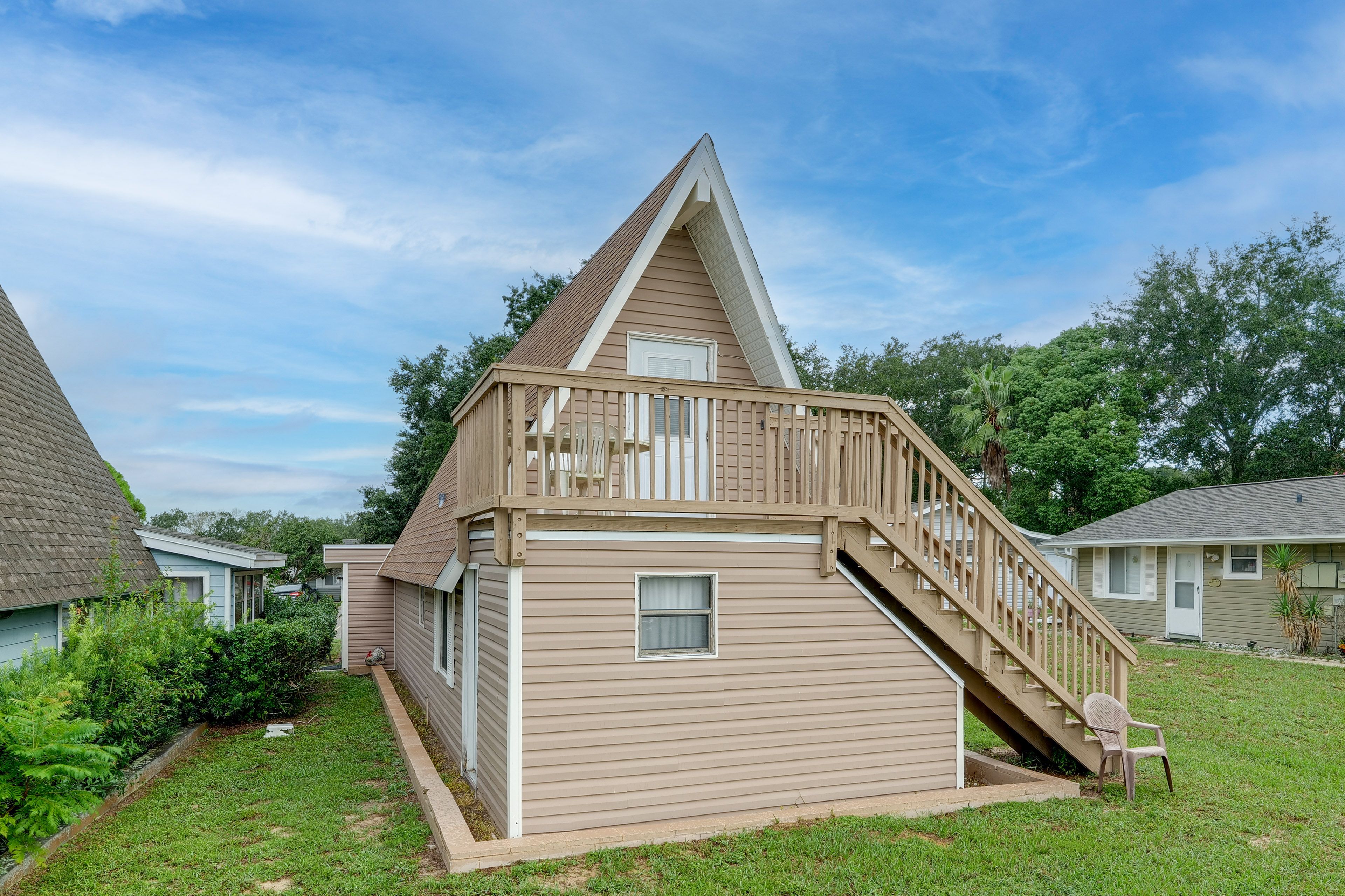 Exterior | 2-Story Home | Furnished Balcony