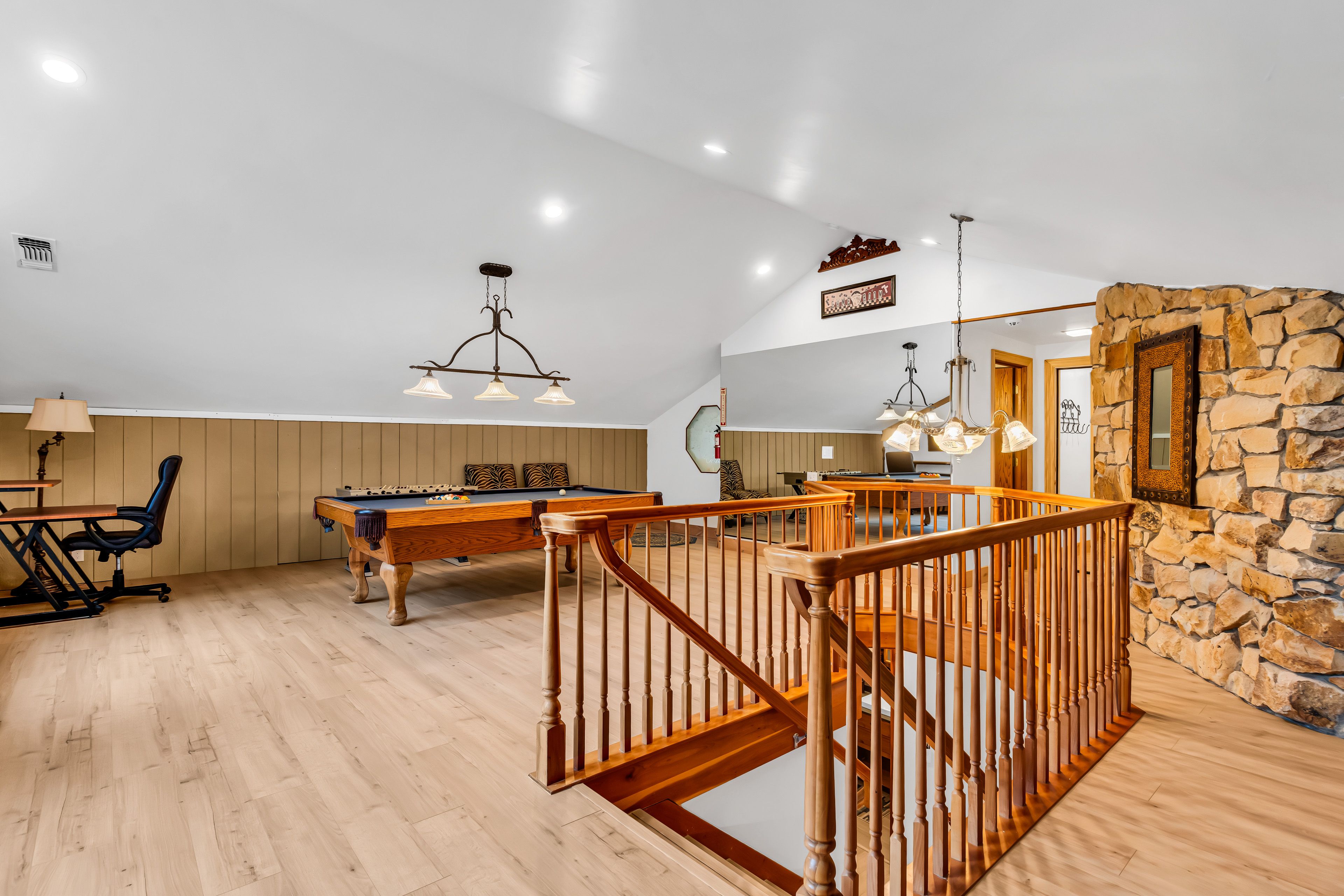Game Room | Foosball Table | Pool Table | Desk | Upper Level