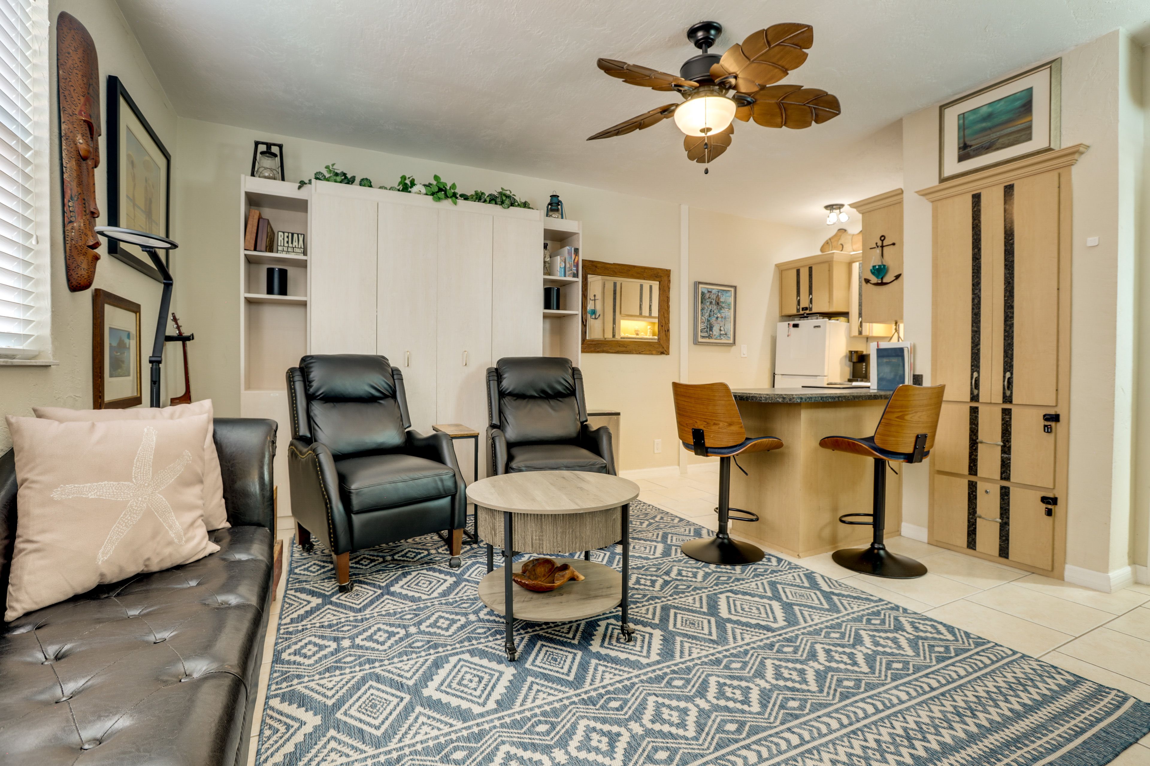 New Smyrna Beach Vacation Rental | Studio | 1BA | 440 Sq Ft | 3 Steps to Enter