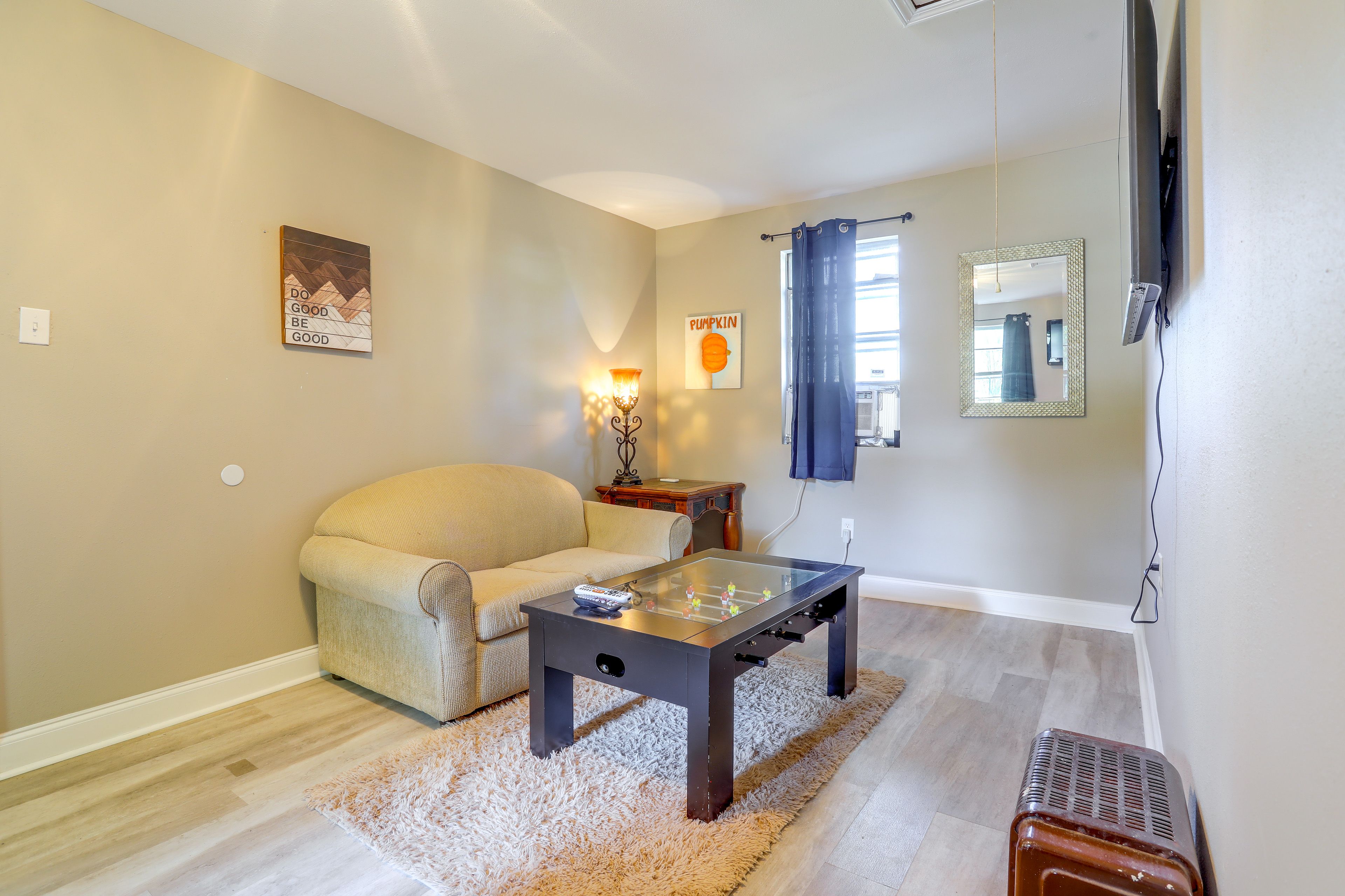 Family Room | Twin Sleeper Sofa | Mini Foosball Table