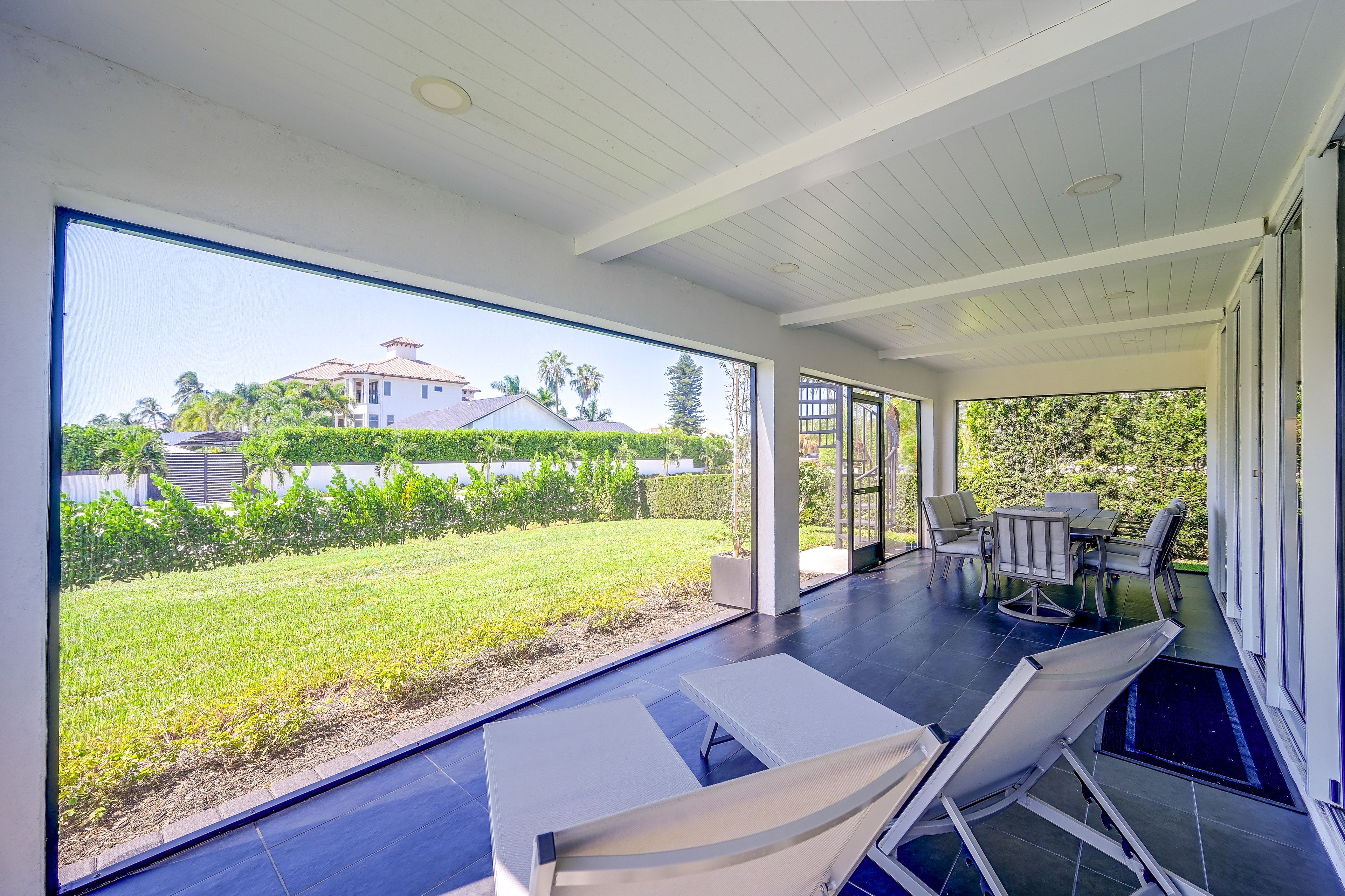 Enclosed Patio | Dining Area | Private Yard